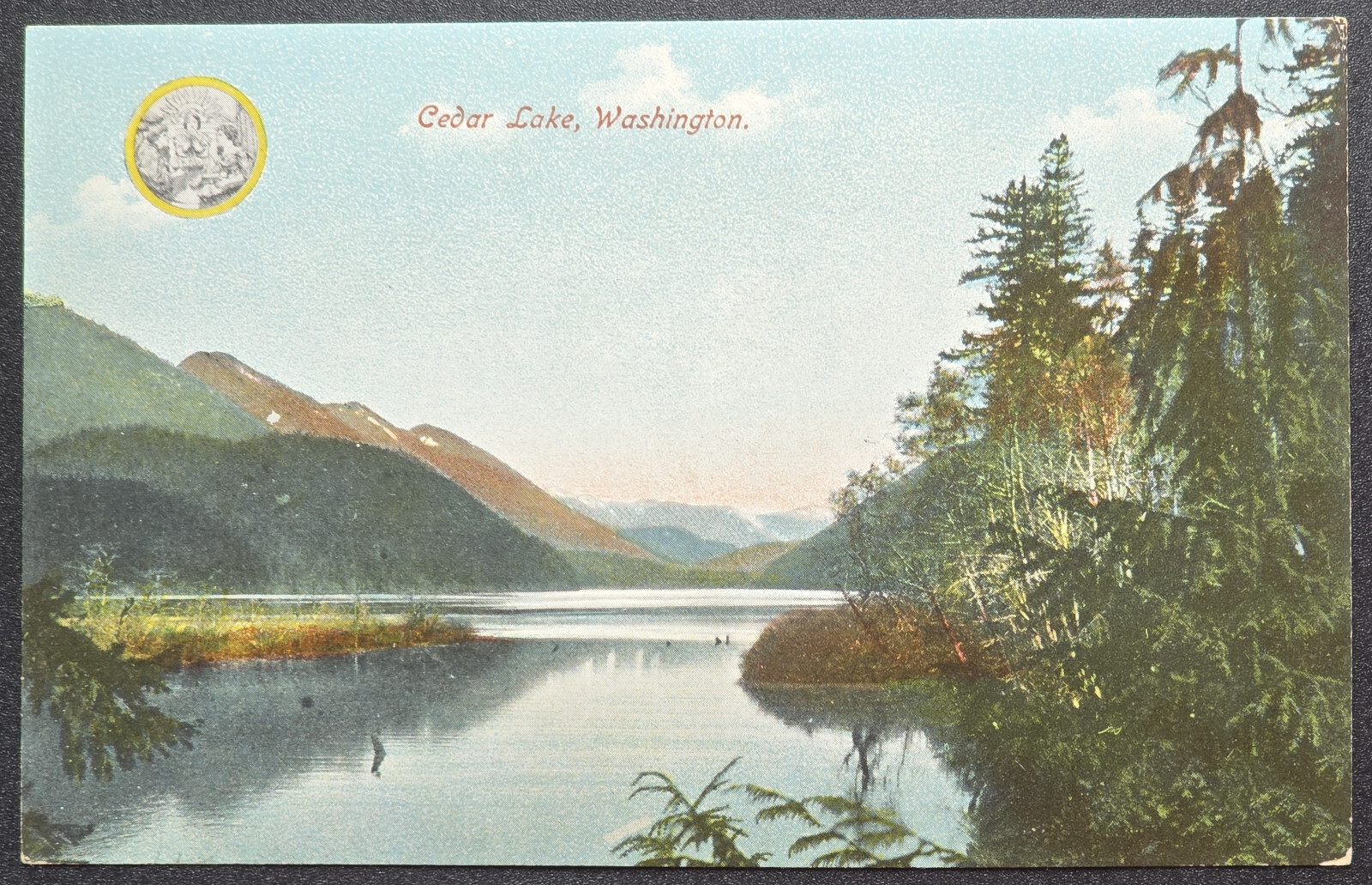 Cedar Lake Washington Postcard Hopf Bros Seattle No 550 Early View Made Germany