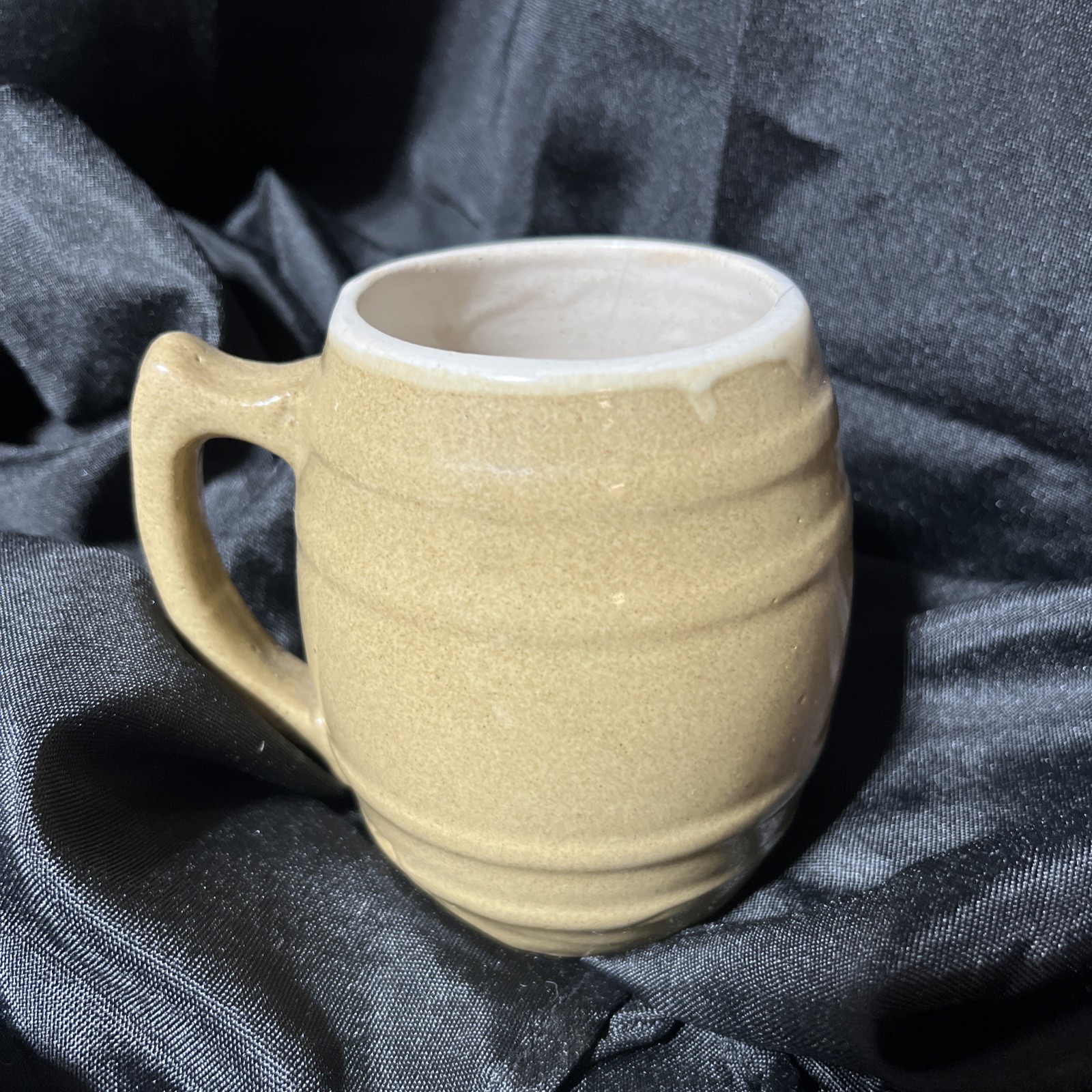 Vintage Uhl Pottery Co. Barrel Coffee Mug. 16oz. Stoneware Clay. Made Is USA