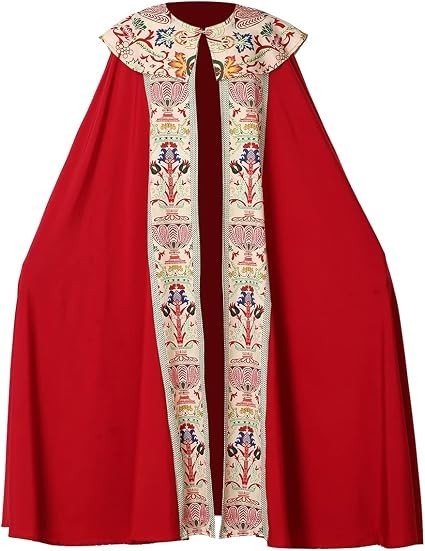Unisex Church Catholic Vestments Cope Priest Celebrant Chasuble Medium Red