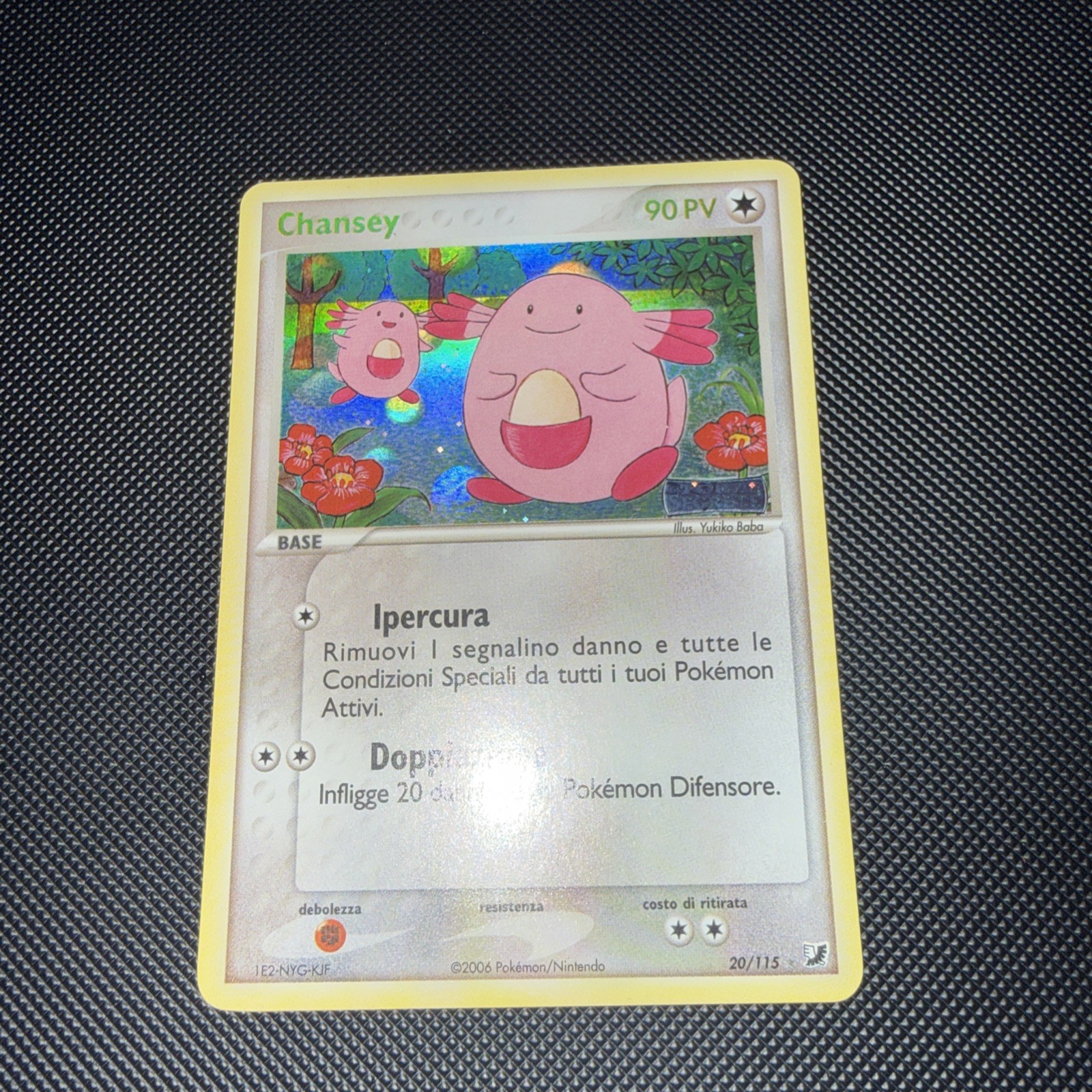 Pokemon TCG Chansey Stamped EX Unseen Forces 20/115 Reverse Holo Rare 2005 Ita