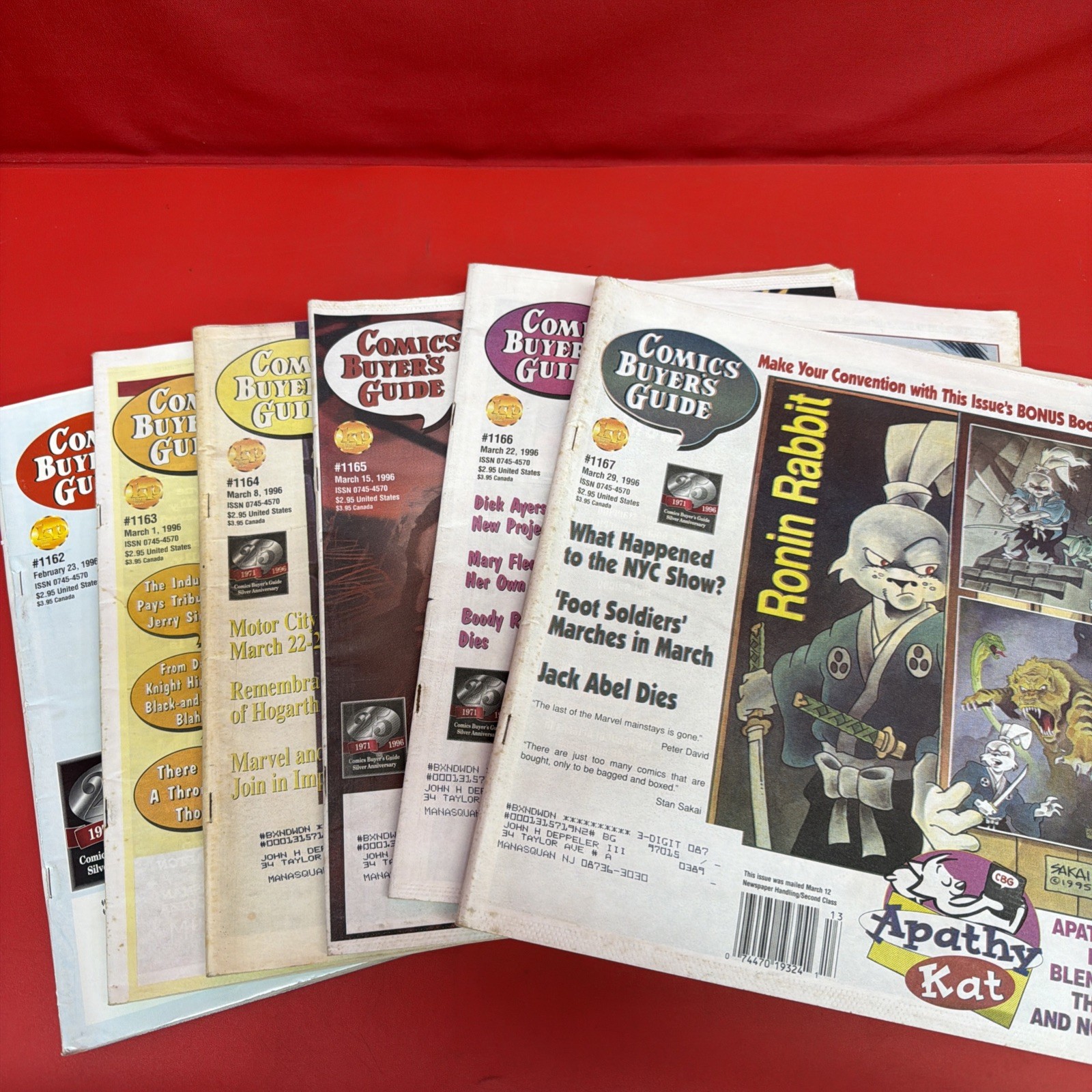Comics Buyer’s Guide Lot of 6 Issues #1162-1167 Feb-Mar 1996 CBG.   *67