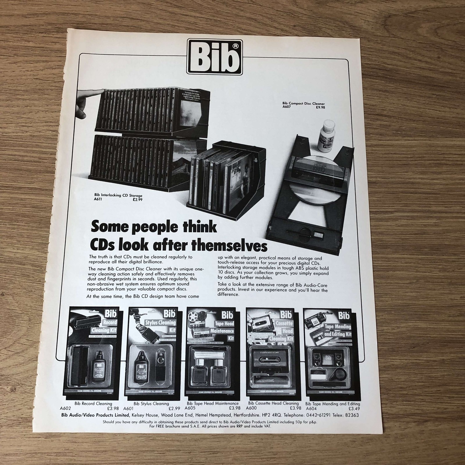 GRAM70 MAGAZINE ADVERT 11X8 THE NEW BIB INTERLOCKING CD STORAGE