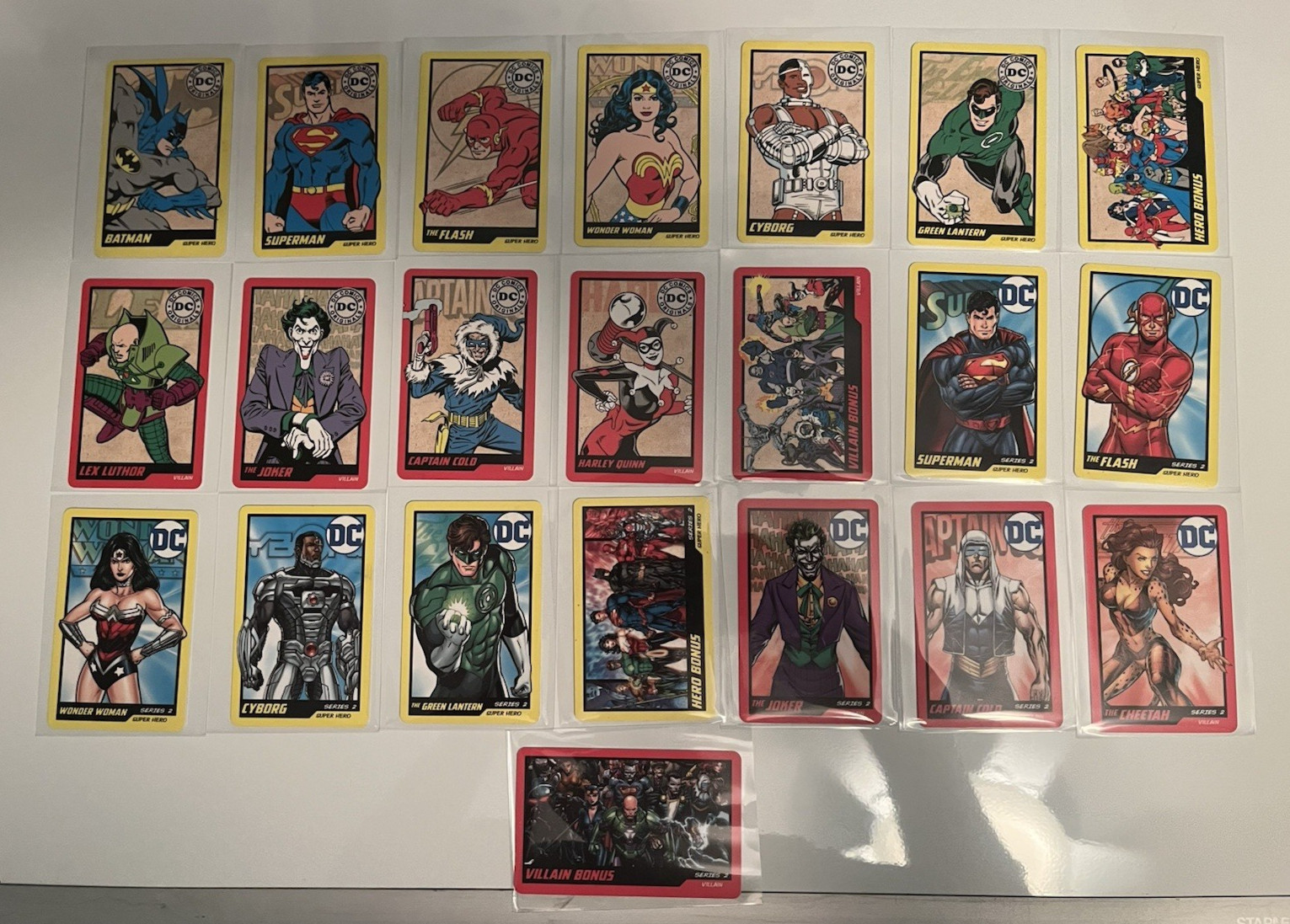 Lot 22 DC Comics Arcade Coin Pusher Cards Series 1 &2 Super Heroes And Villains