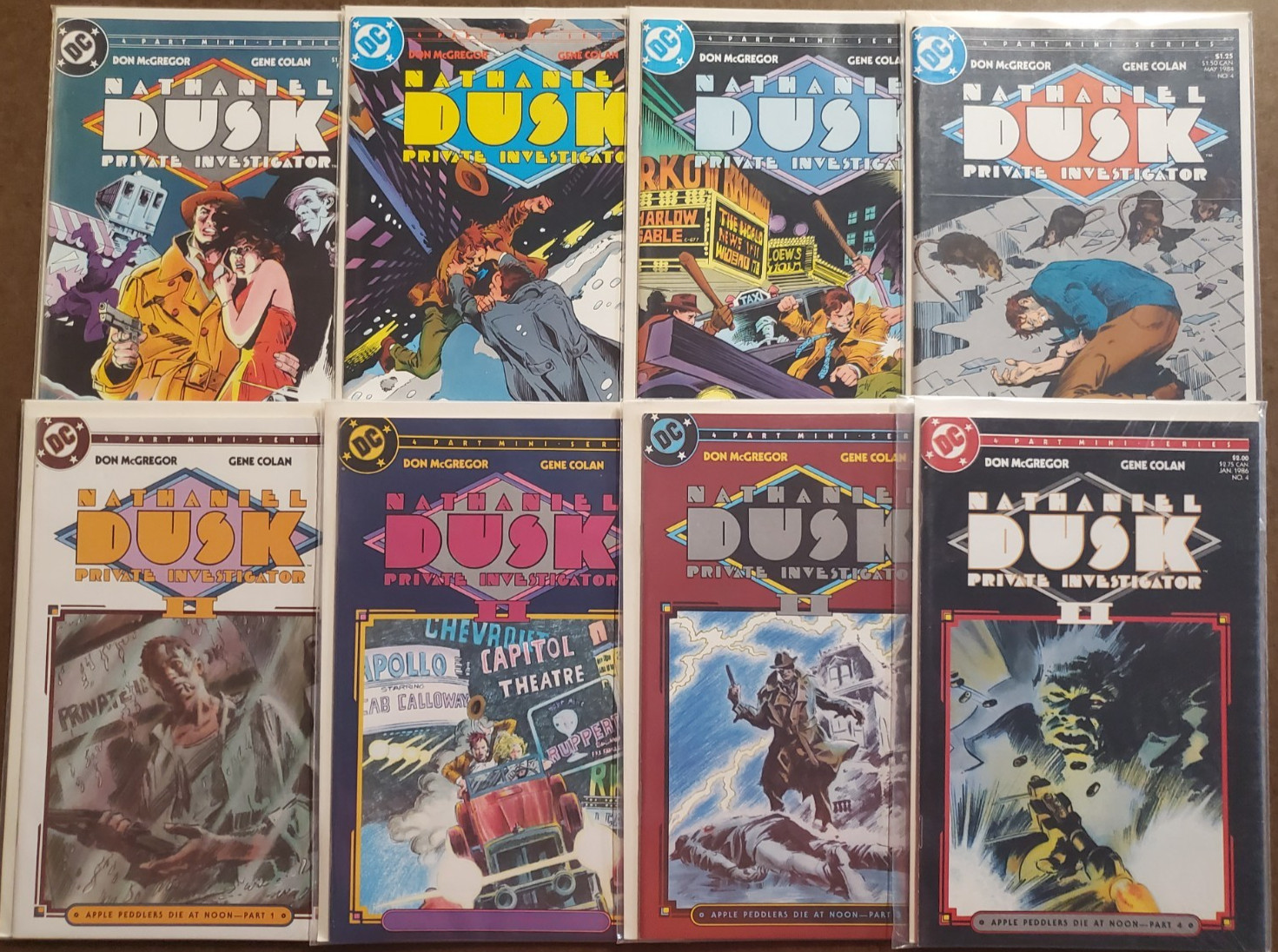 DC Comics Nathaniel Dusk I & II #1-4 Complete Sets - 1984 & 1985-86 - High Grade