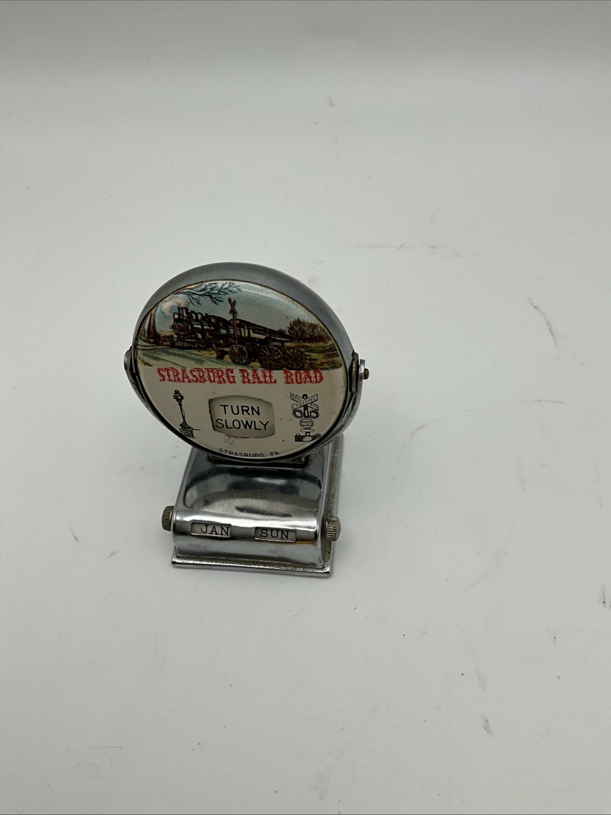 vintage Strasburg Rail Road souvenir perpetual desk calendar