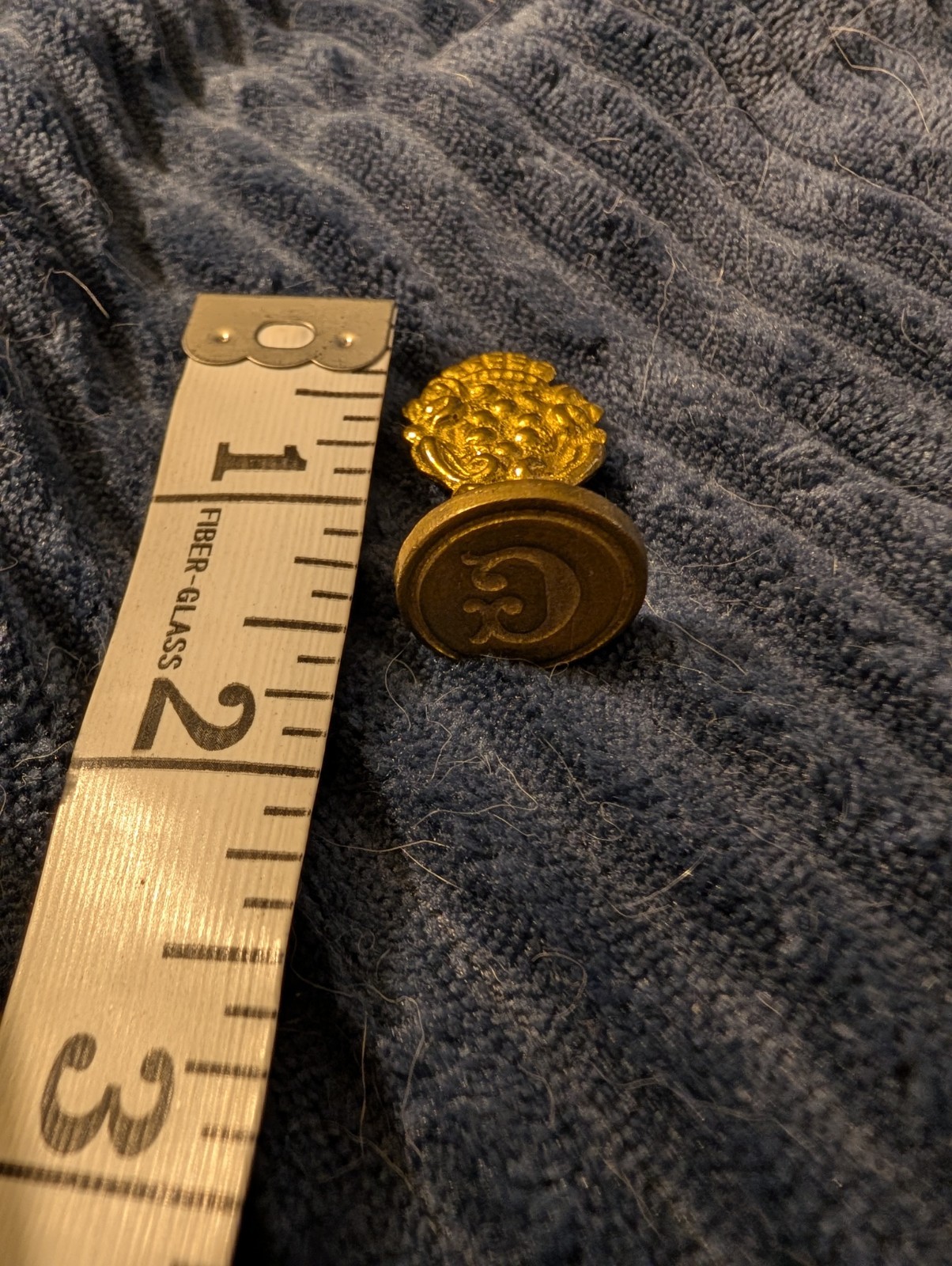 VINTAGE BRASS INITIAL WAX SEAL STAMP ITALY  Letter G