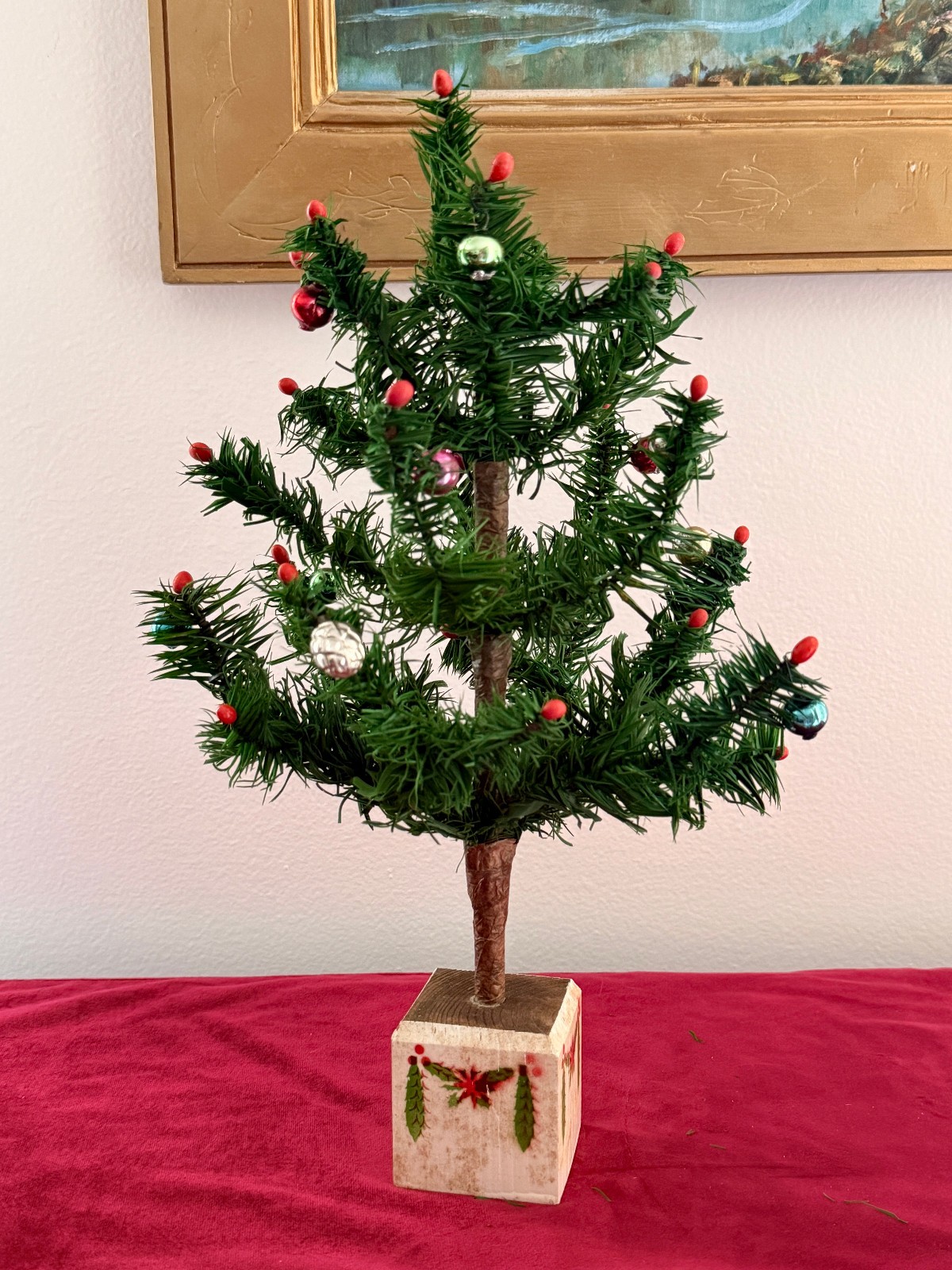 ANTIQUE GERMAN CHRISTMAS FEATHER TREE  BEAUTIFUL 15