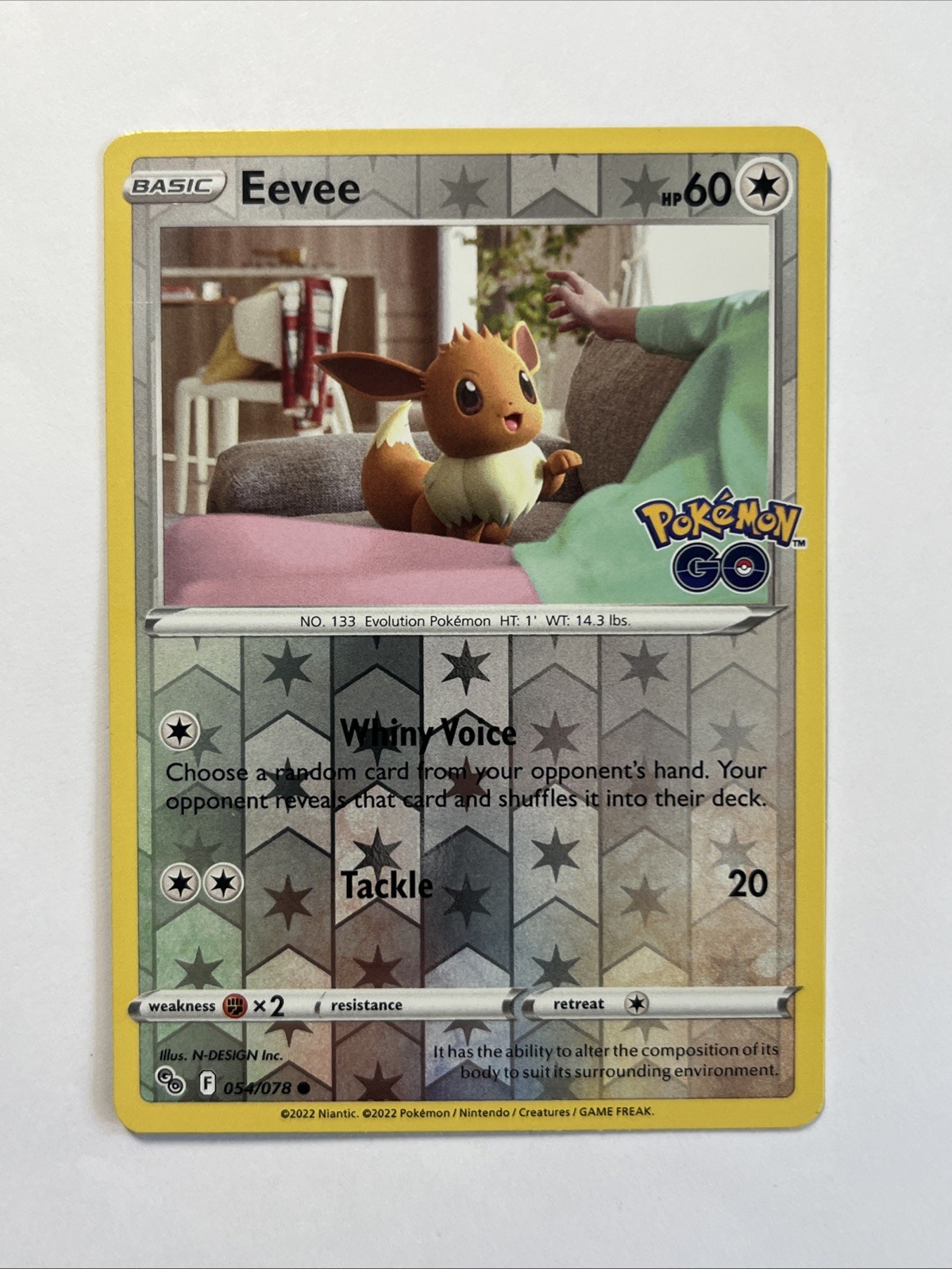Eevee 054/078 EN Reverse Holo Pokemon GO NM