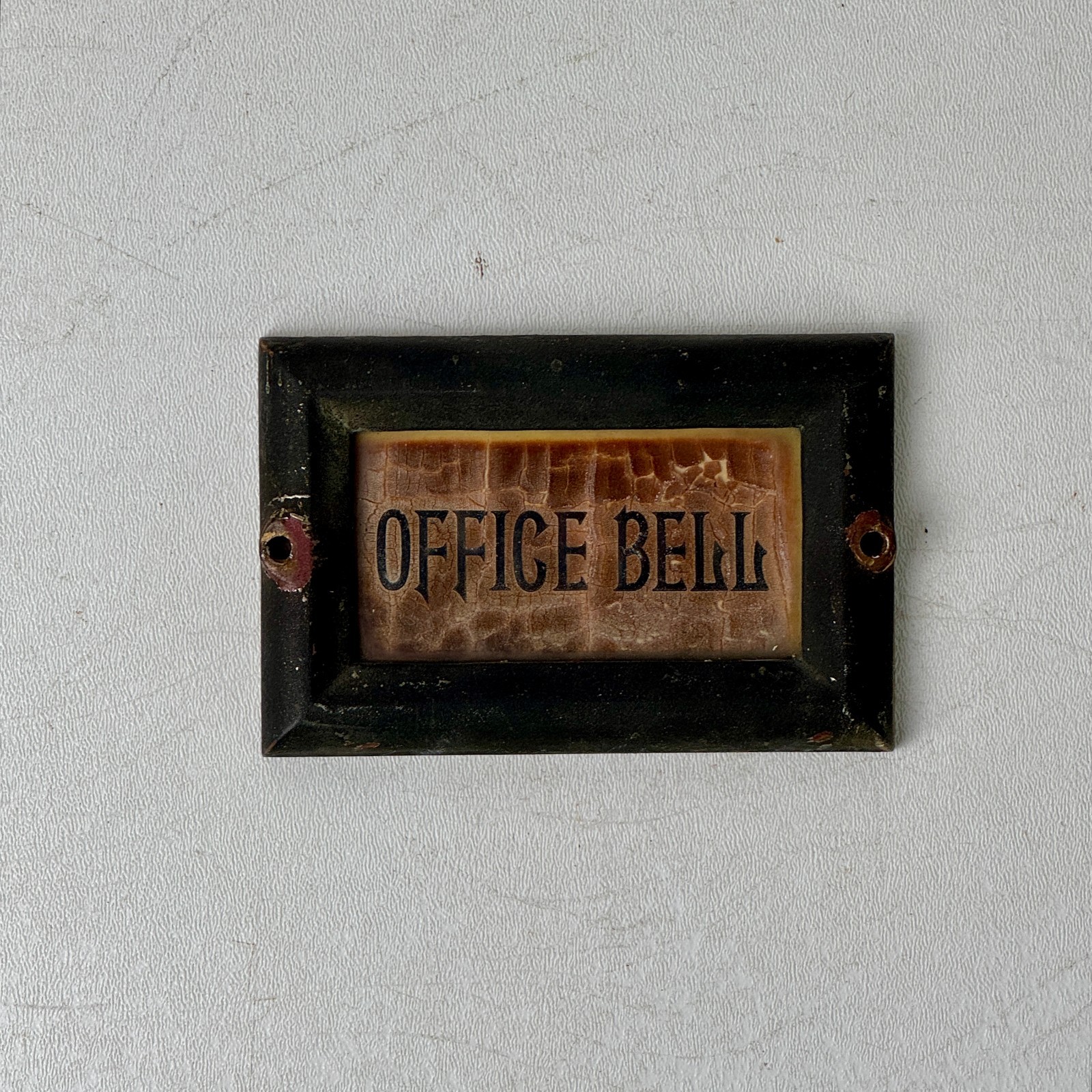 Rare Late 19th Century Antique Small Cast Iron Plaque Sign Stating 