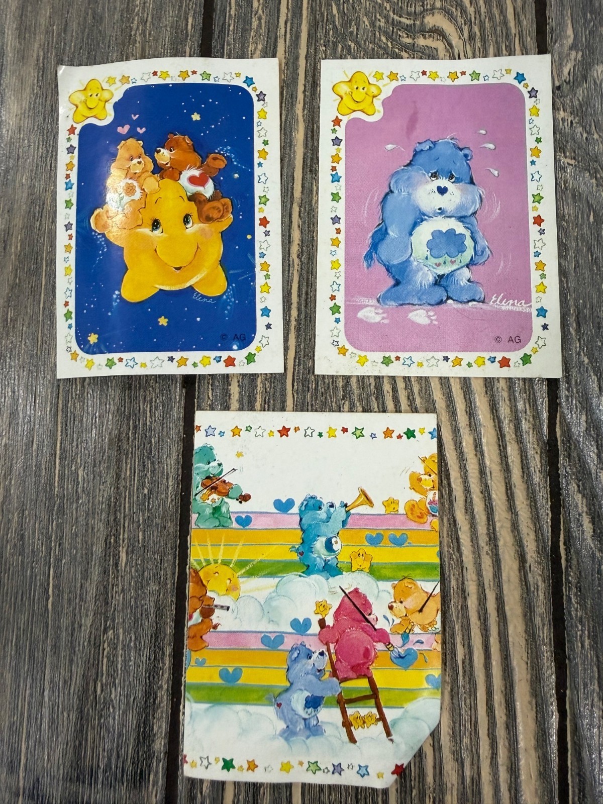 Vintage Care Bears Panini Sticker Cards 1985 Collectible Set