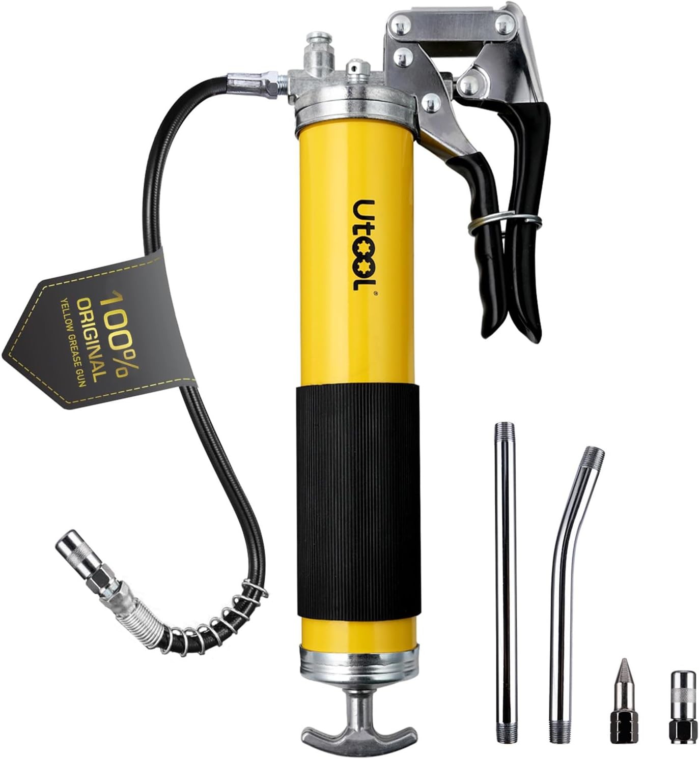 Heavy Duty Grease Gun Kit 7PCS 8000 PSI Pistol Grip 14oz Capacity Lubrication