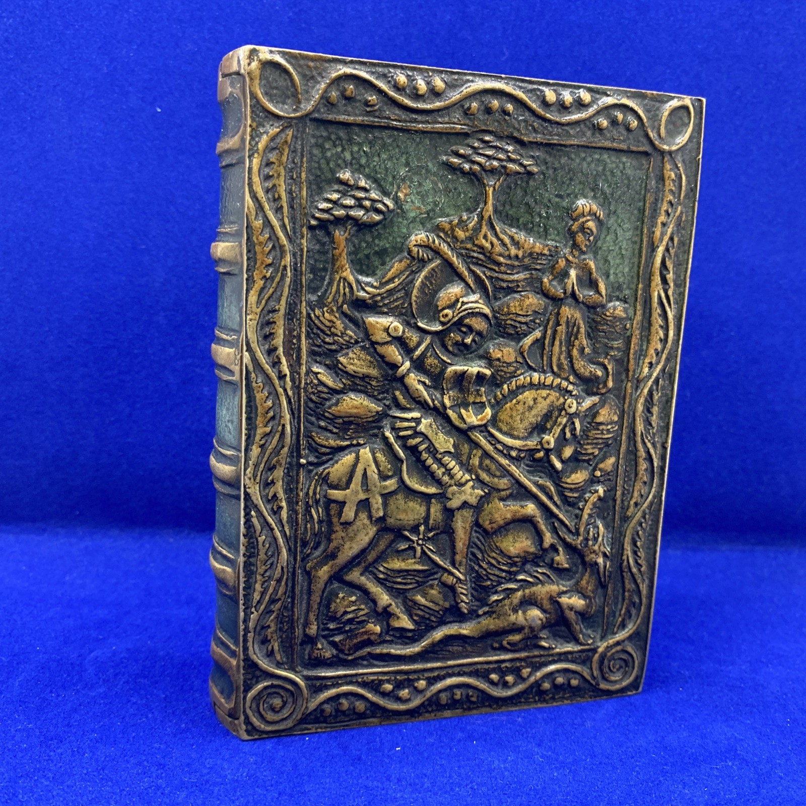 Max Le Verrier Bronze Book Trinket Box St George Slaying Dragon