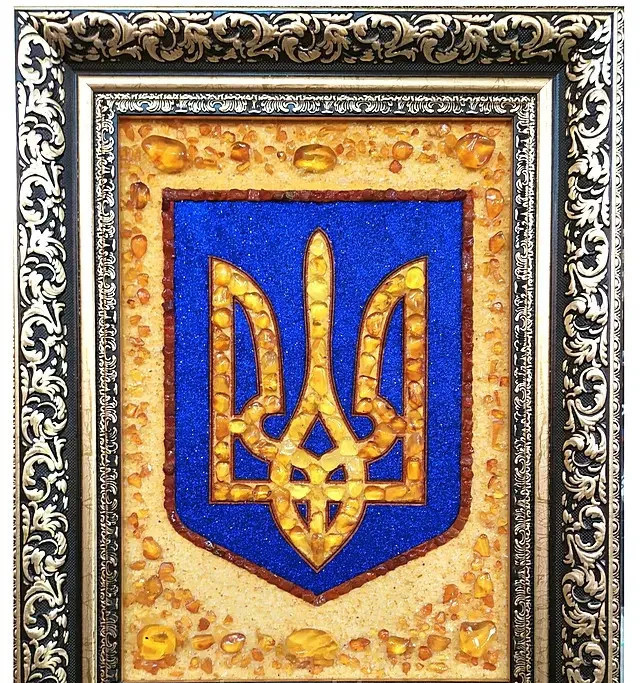 Coat of arms of Ukraine Trident made of amber as a gift💛💙