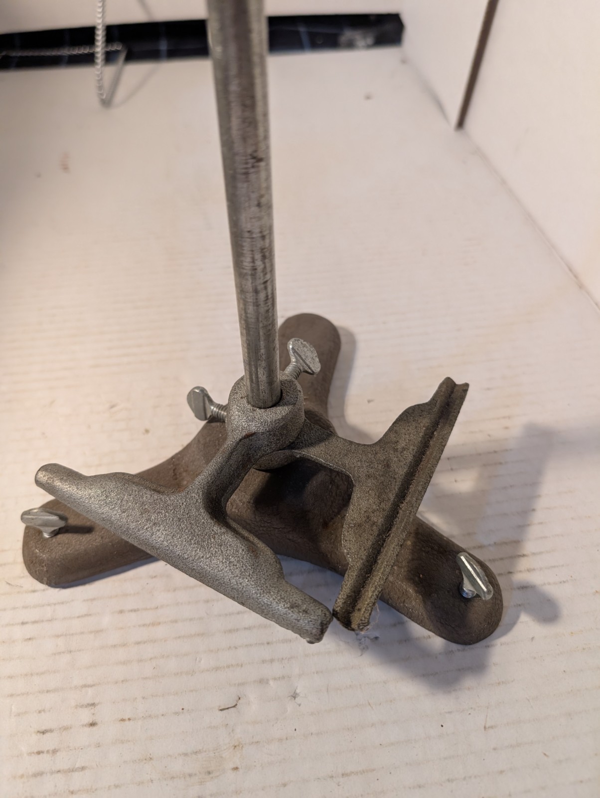 Vintage Cast Iron Retort Stand — 13.5