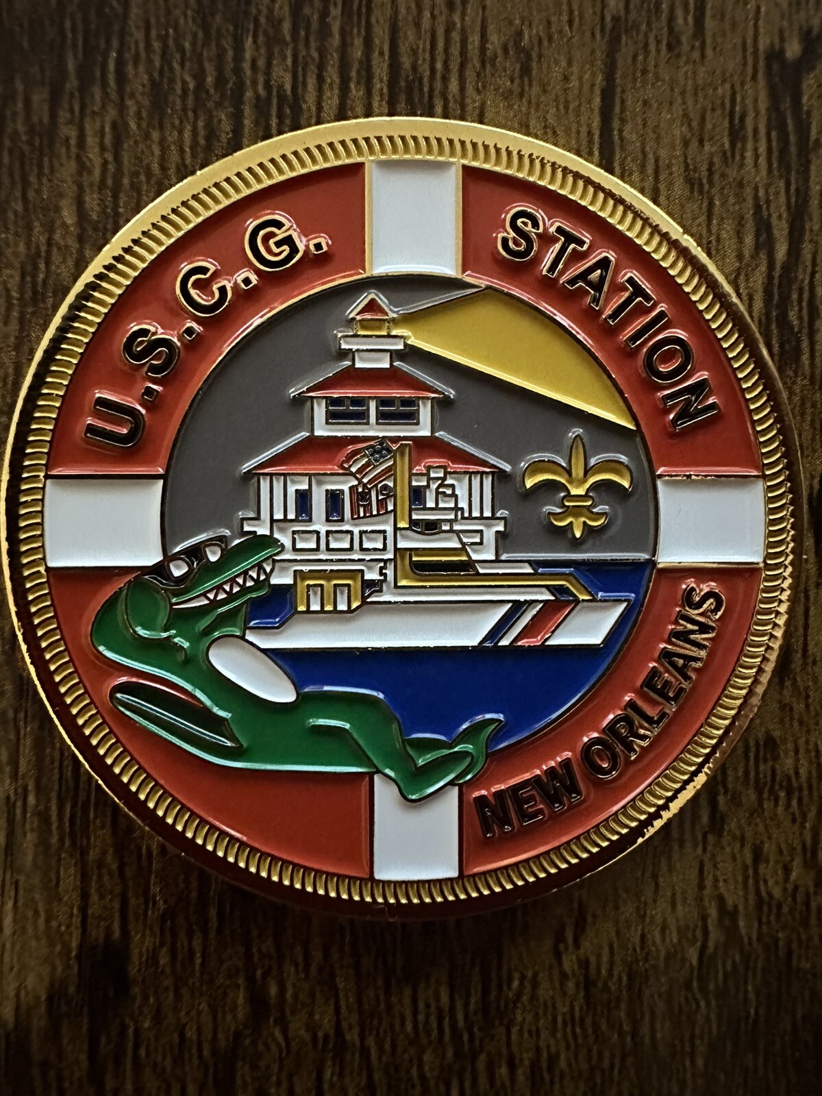 USCG Station New Orleans Challenge Coin; STA NOLA, New Canal Lighthouse