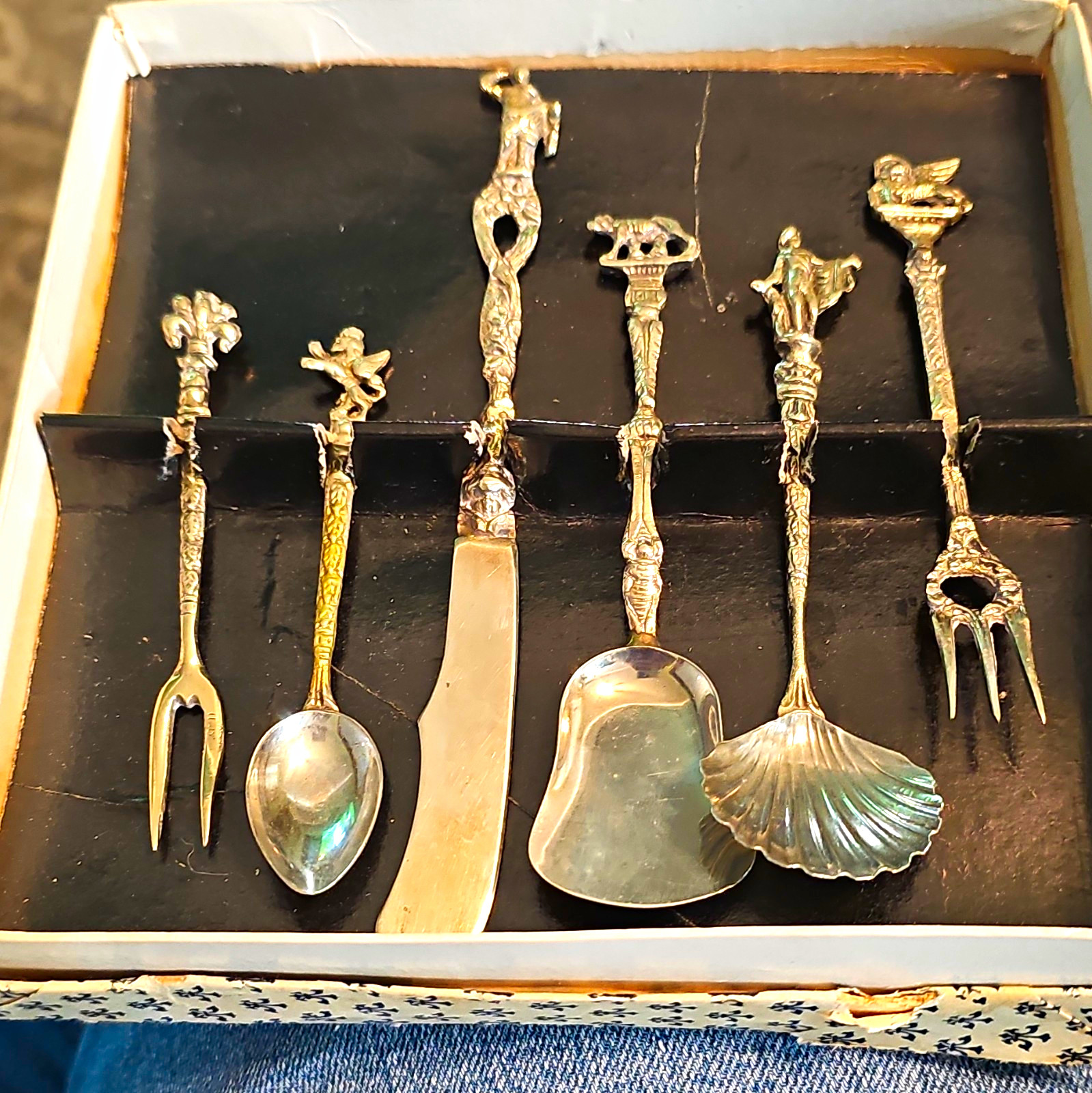 Silver 6-Piece- Pickles And Other Hors D\'avour Serving Set from Italy.