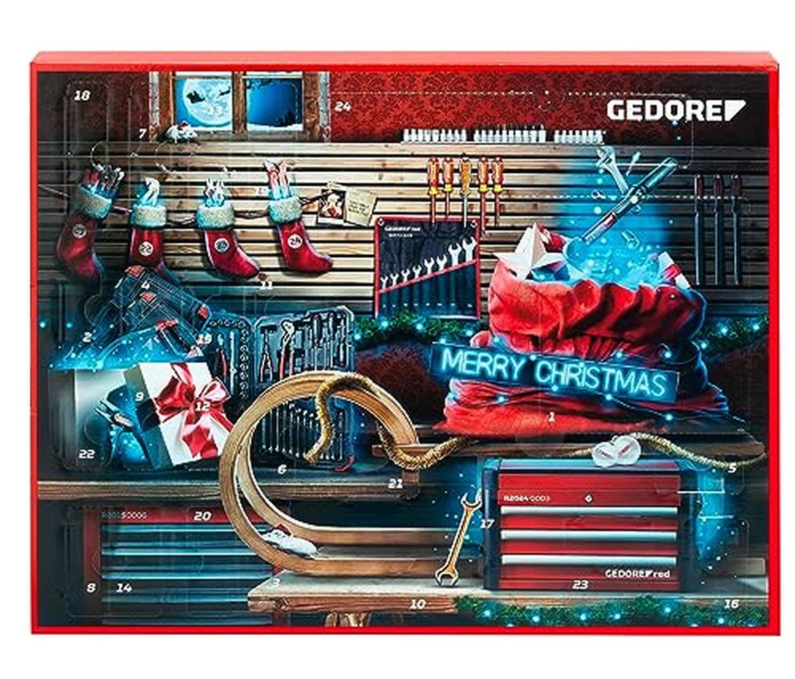 GEDORE 3304901 Red R33003044 Advent Calendar 2023, 44 Pieces, Advent Calendar...
