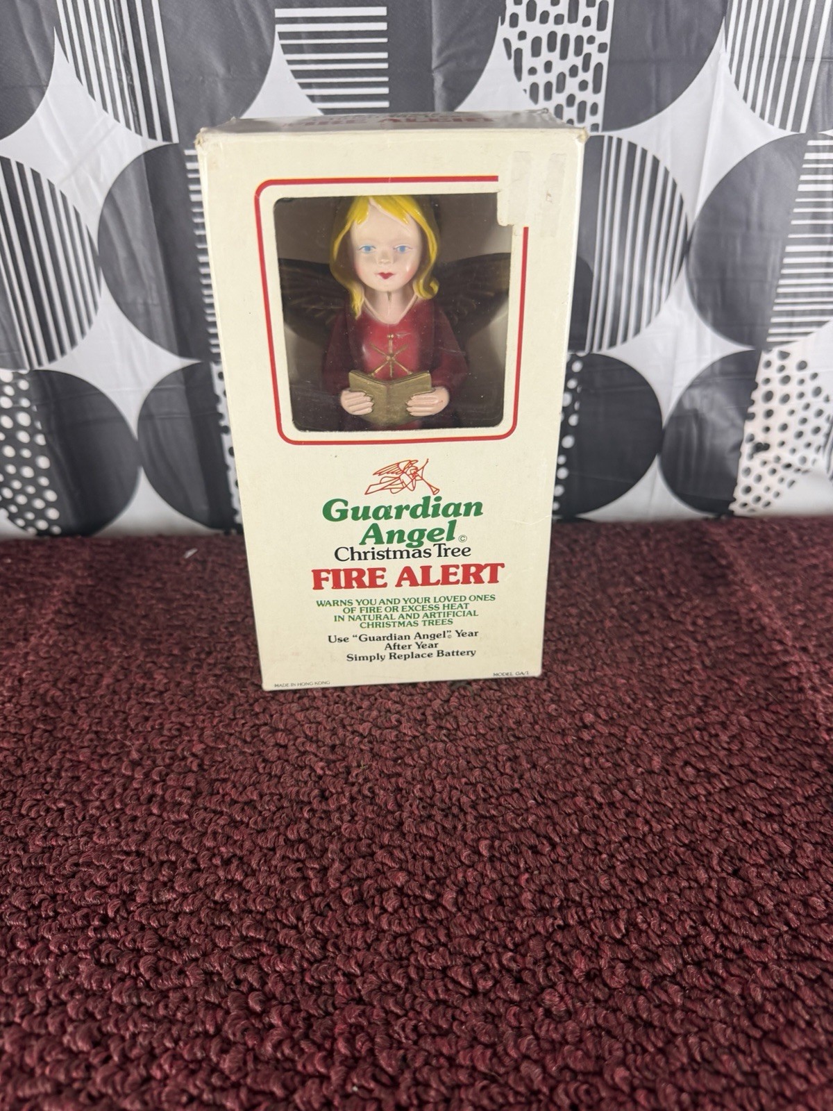 Vintage 1977 Calfax Guardian Angel Christmas Tree Fire Alert Detector Boxed