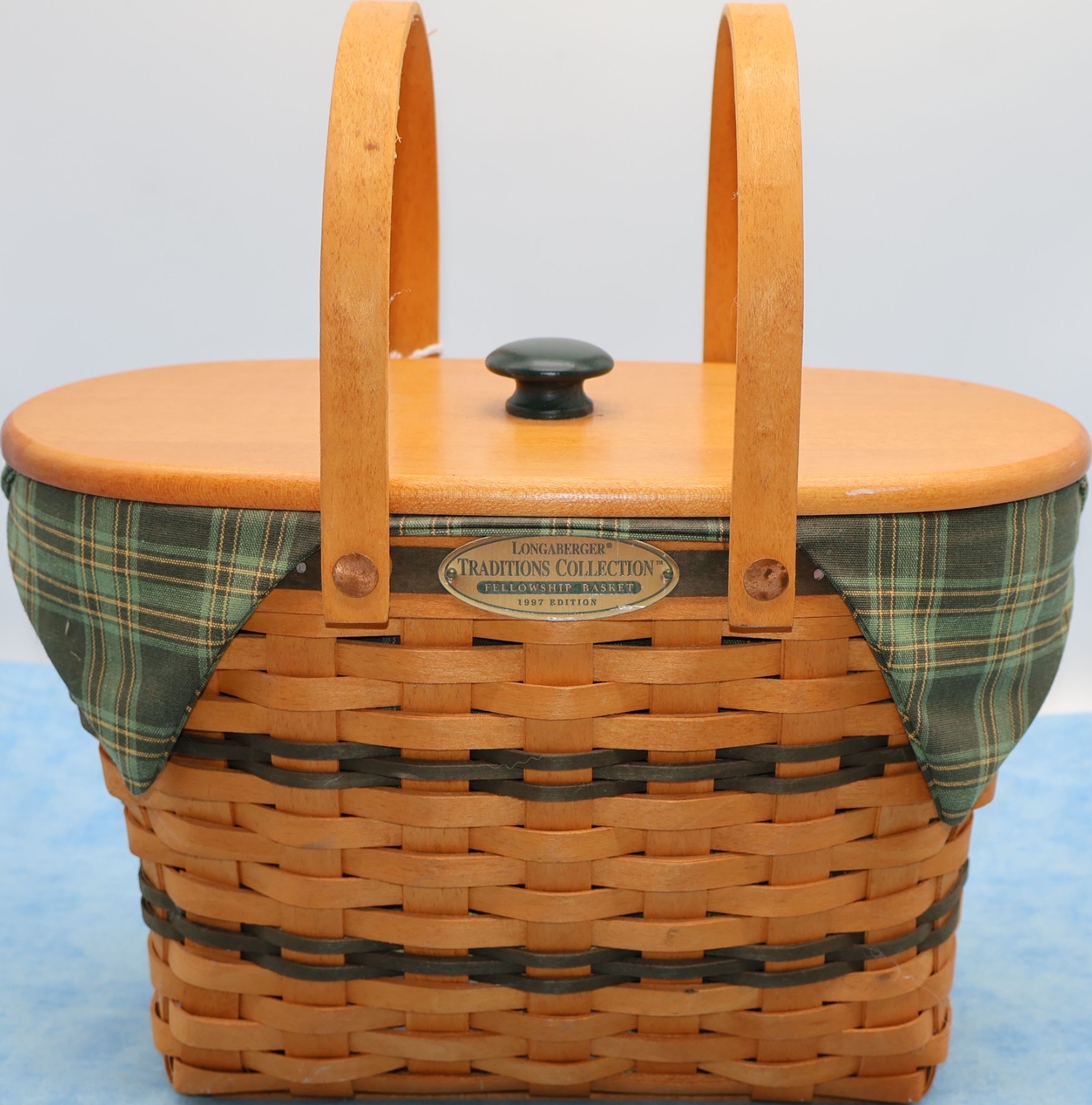 Longaberger 1997 Fellowship Basket Lid Liner Protector Brochure Longaberger 1997 Fellowship Basket Lid Liner Protector Brochure