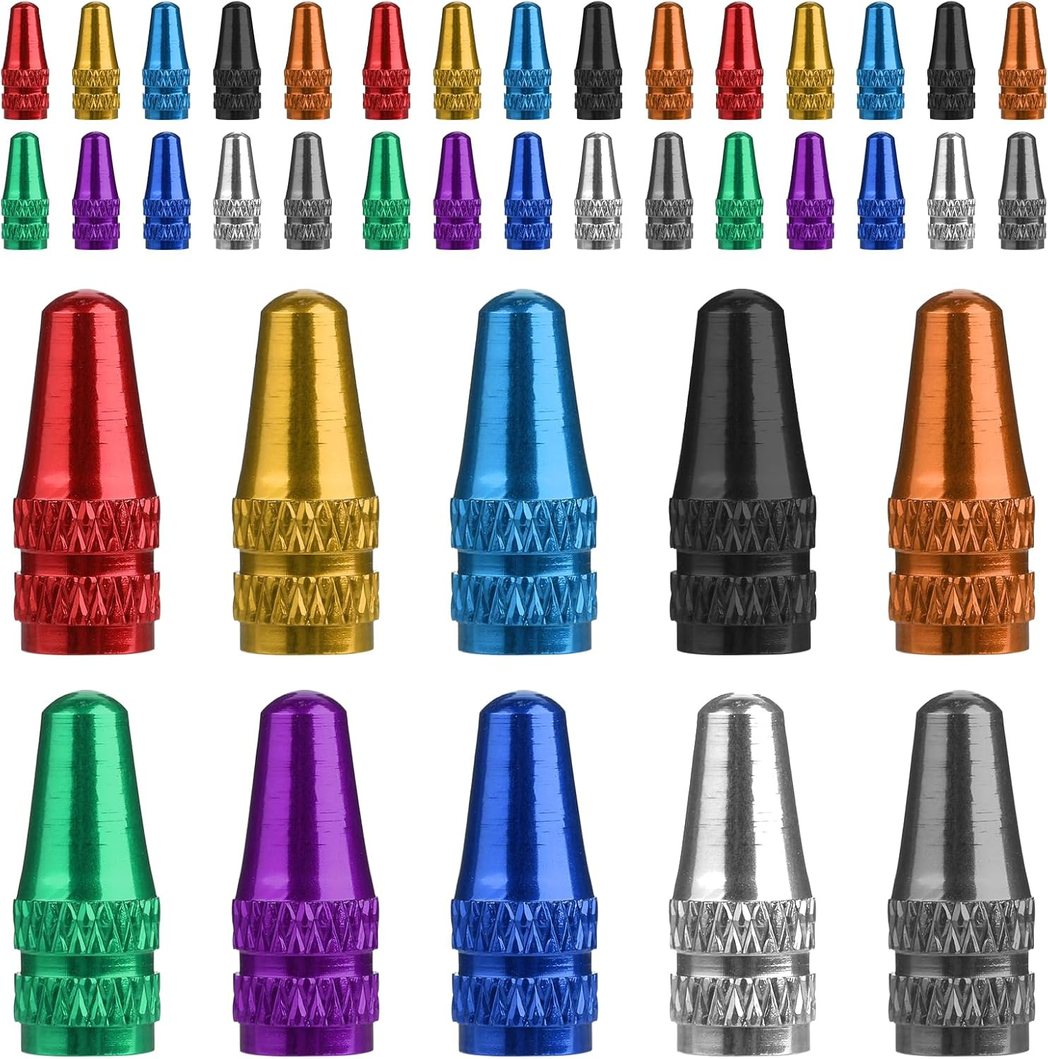Presta Valve Caps, 40 Pcs Colorful Bicycle Valve Stem Caps Aluminum Bike Tire Ca