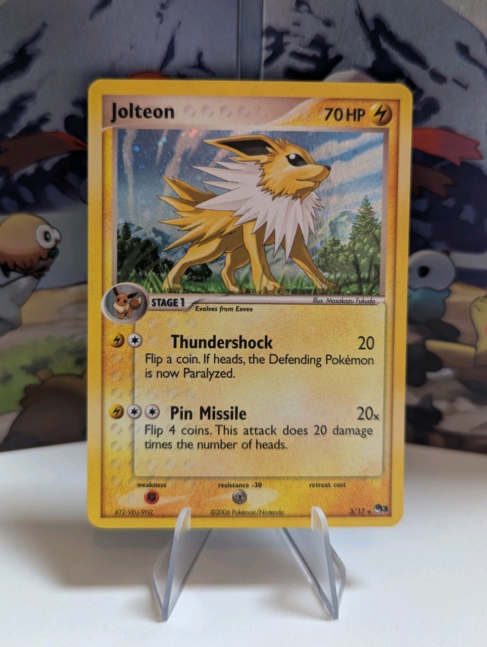 Jolteon 3/17 Rare POP Series 3 Pokemon Holo NM *SWIRL*
