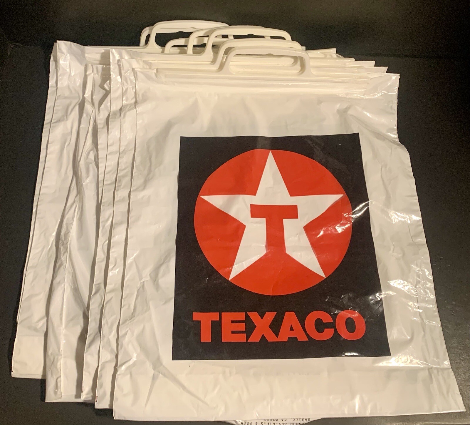 7 Vintage TEXACO Plastic Bags 1980s