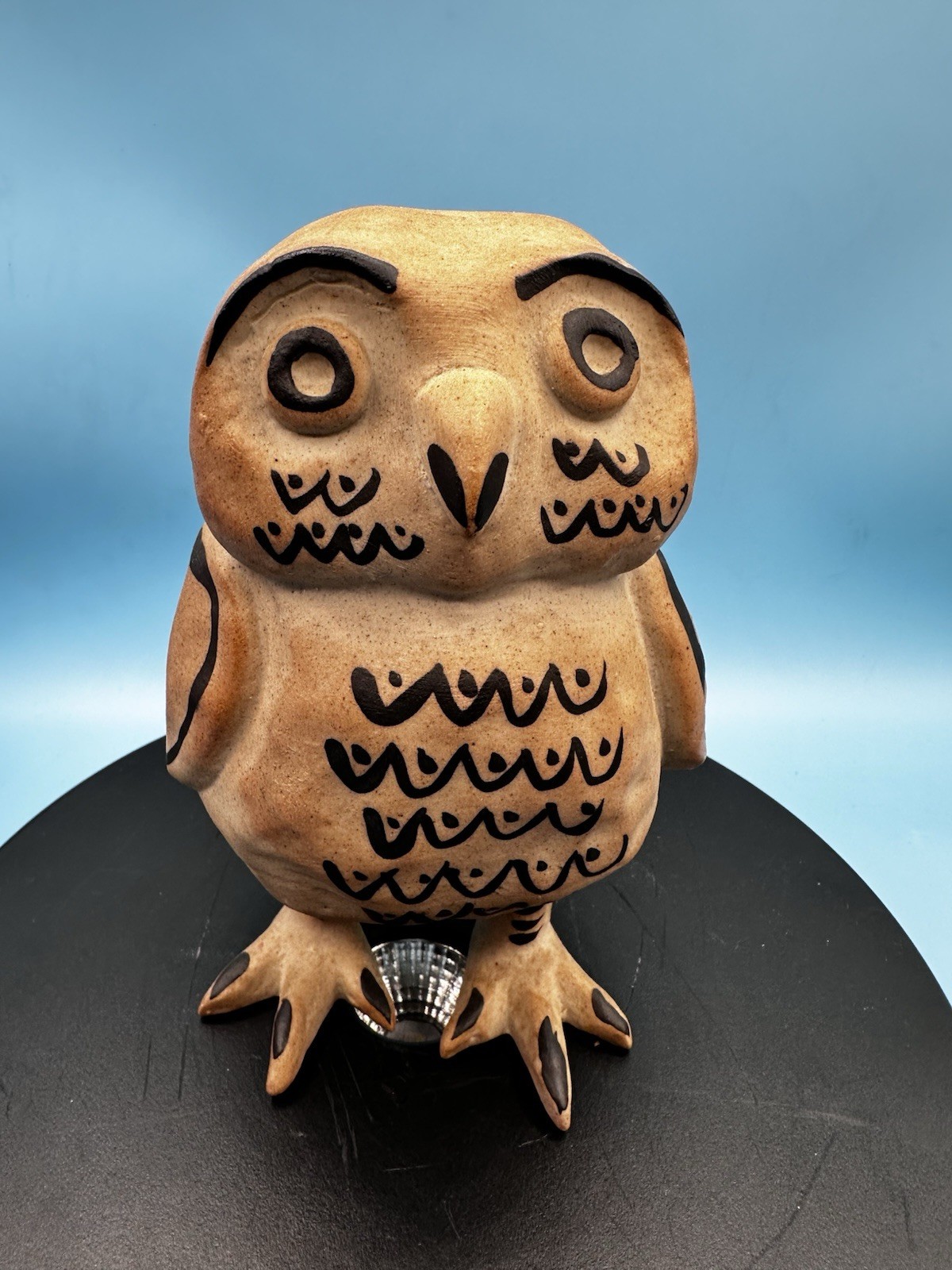 Vintage Freeman Lederman Hand-Painted Owl Figurine – Original Label. MCM