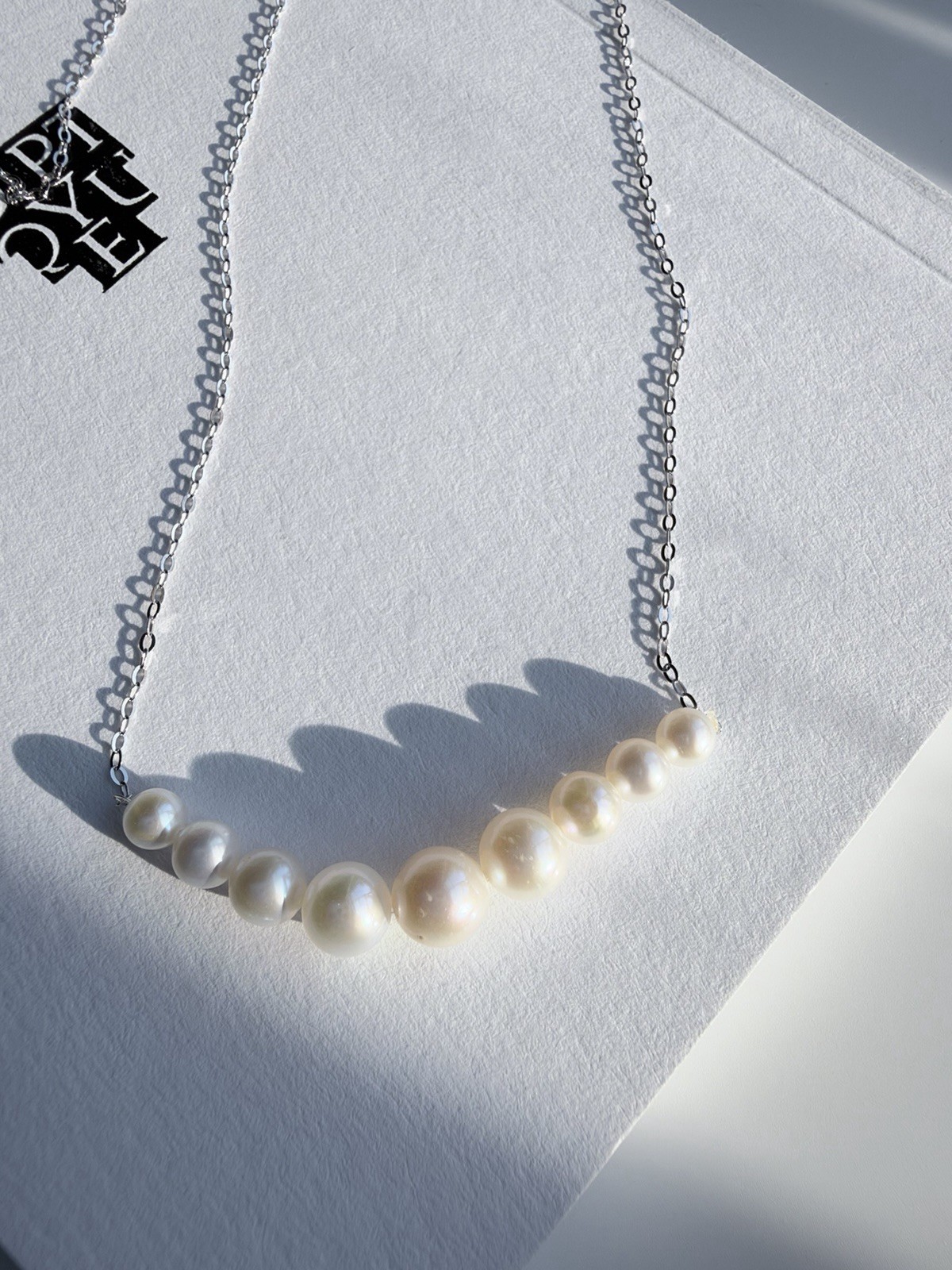 Freshwater Pearl Necklace | 4-6mm Graduated White Pearls | 18 Inch S925
