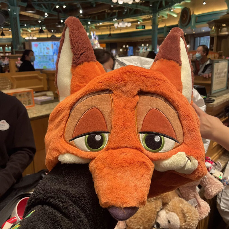 Authentic Disney Zootopia Nick Head Hat Soft Cap Disneyland Exclusive