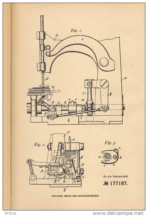 Original patent specification-Union Special-Fabrik GmbH in Stuttgart, 1904, sewing machine