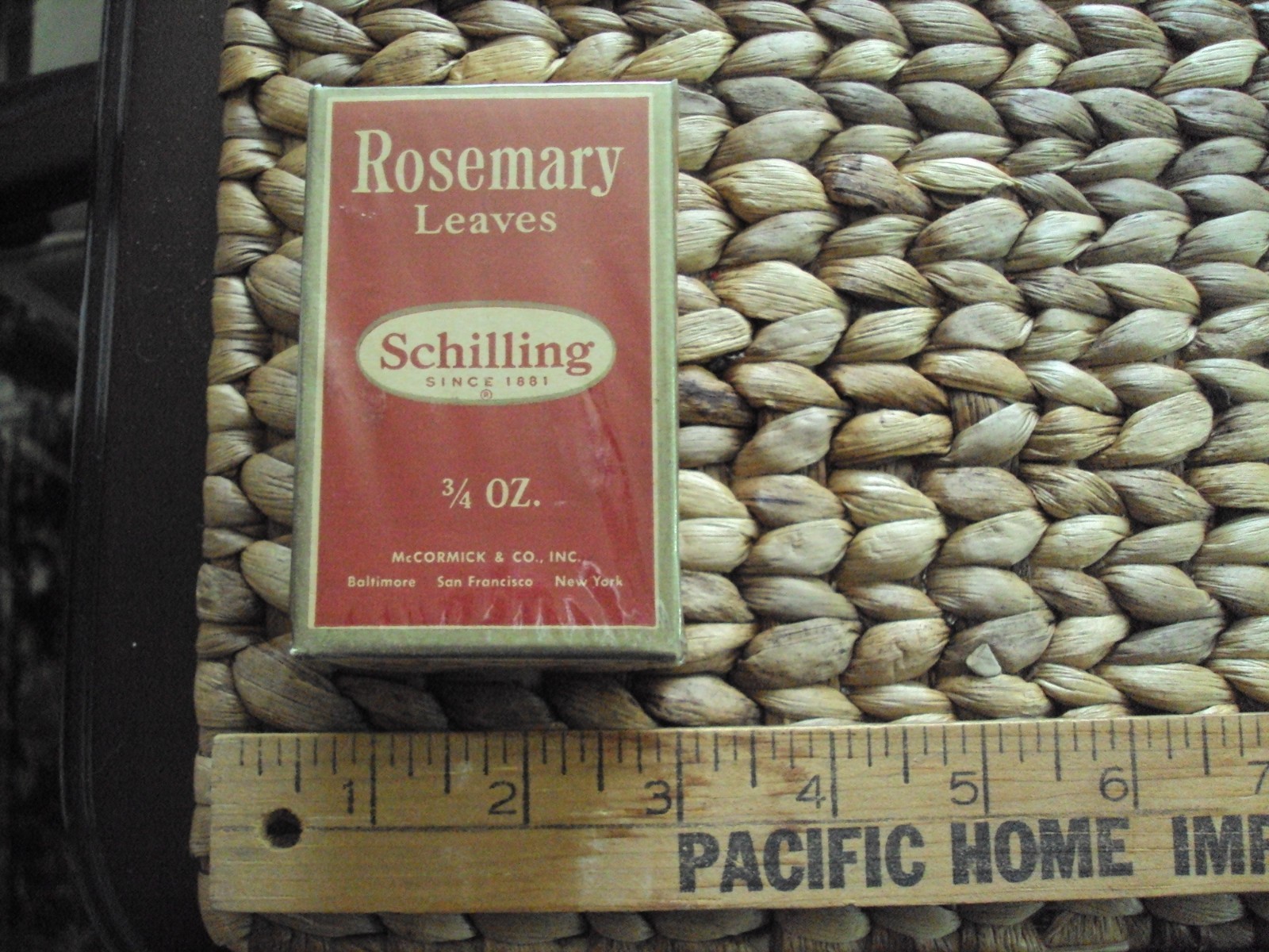 Vintage Antique Schilling Spice Box Rosemary NEW NOS NIP