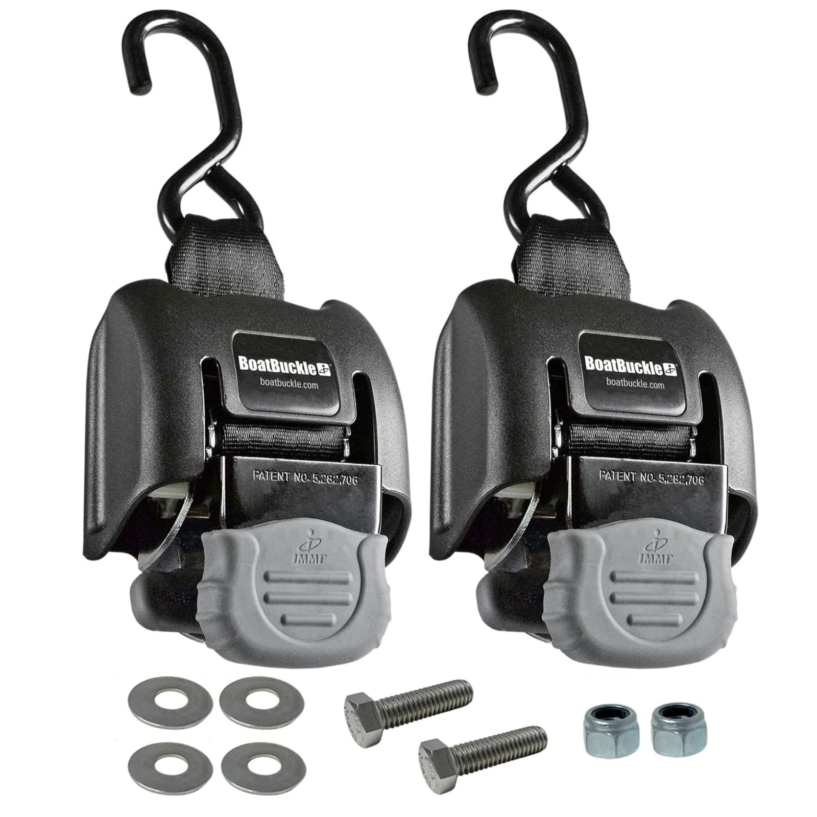 BoatBuckle G2 Transom Boat Tie Down Straps to Trailer 2x43-Inch, 2500lbs Brea...