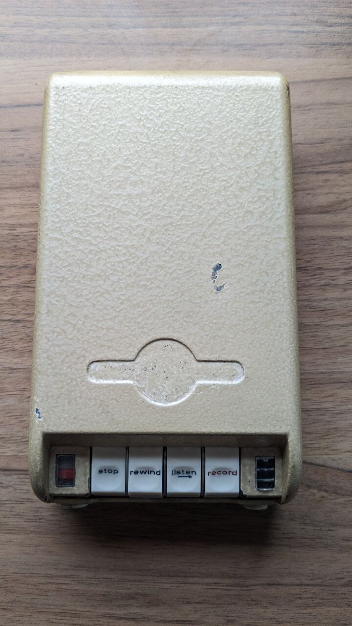 Protona minifon miniature tape recorder, spy technology, vintage.
