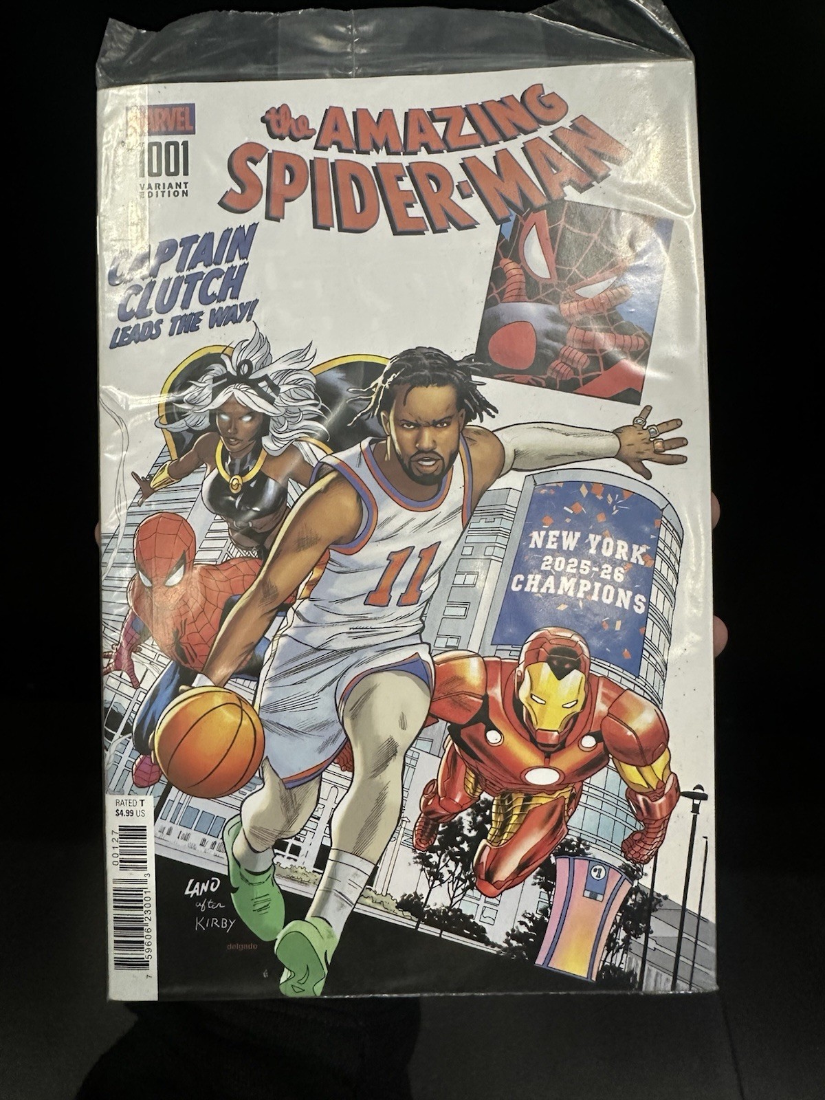 NYCC 2026 - WHATNOT - AMAZING SPIDER-MAN #1001 JALEN BRUNSON NY KNICKS IN HAND