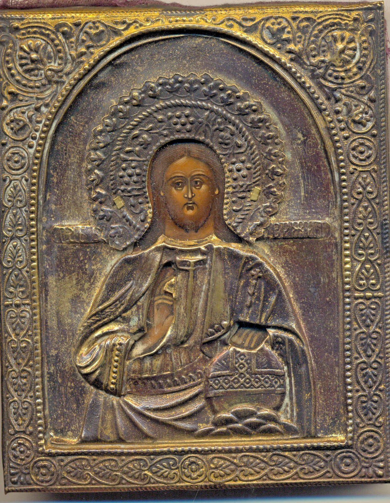 Antique original Orthodox  Russian Imperial Icon Christianity bronze  (#5002)