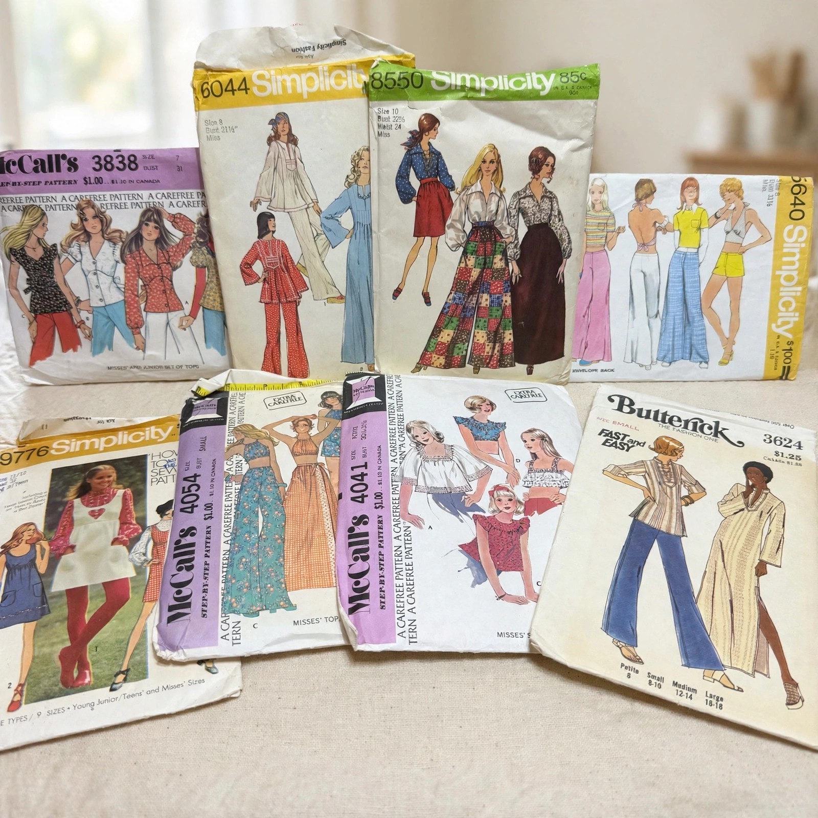 Vintage 1970s Sewing Patterns Lot 8 Simplicity McCall's Butterick Womens Retro
