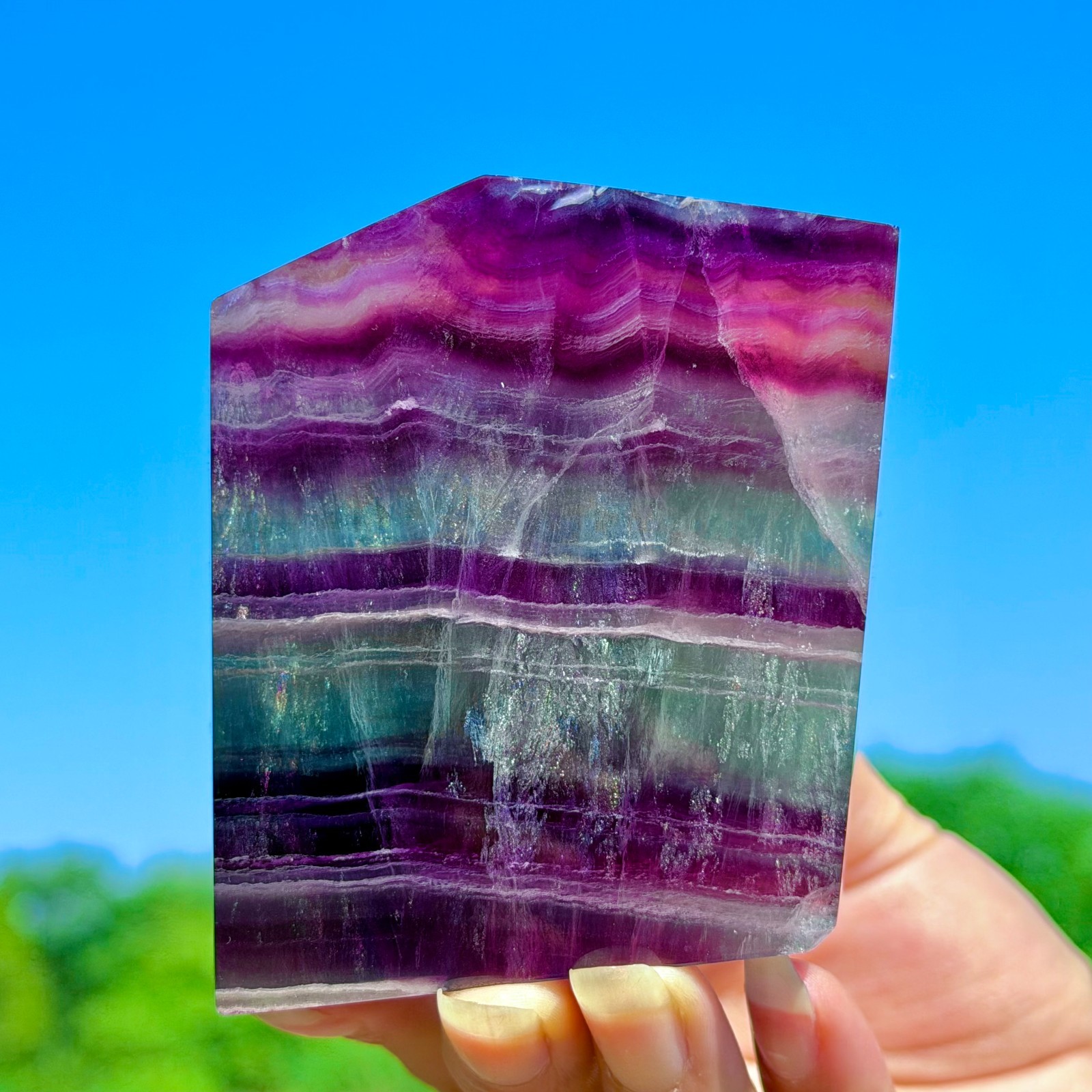 1.76LB Rare Natural Fluorite Quartz Crystal Freeform Mineral Specimen Healing