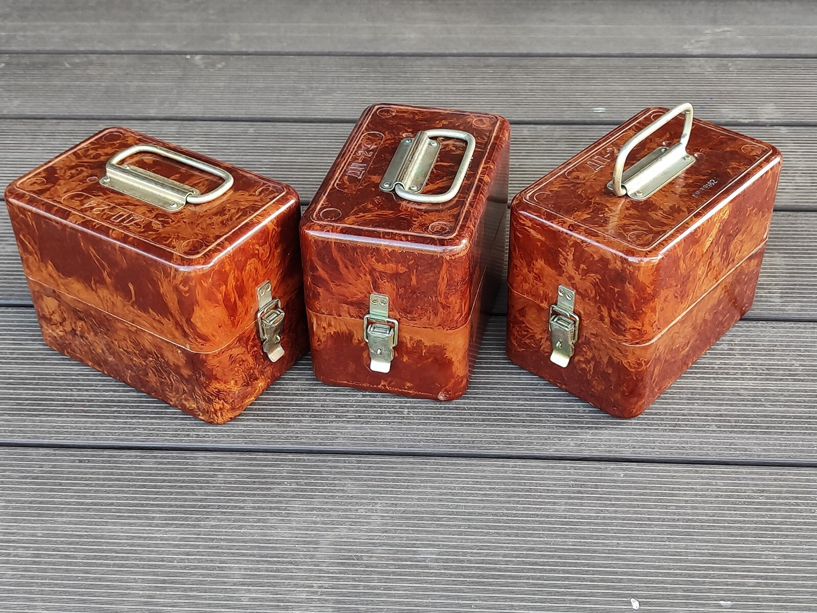 3 pcs Soviet Bakelite Box.USSR Bakelite Ammo Box Vintage Military USSR Bakelite
