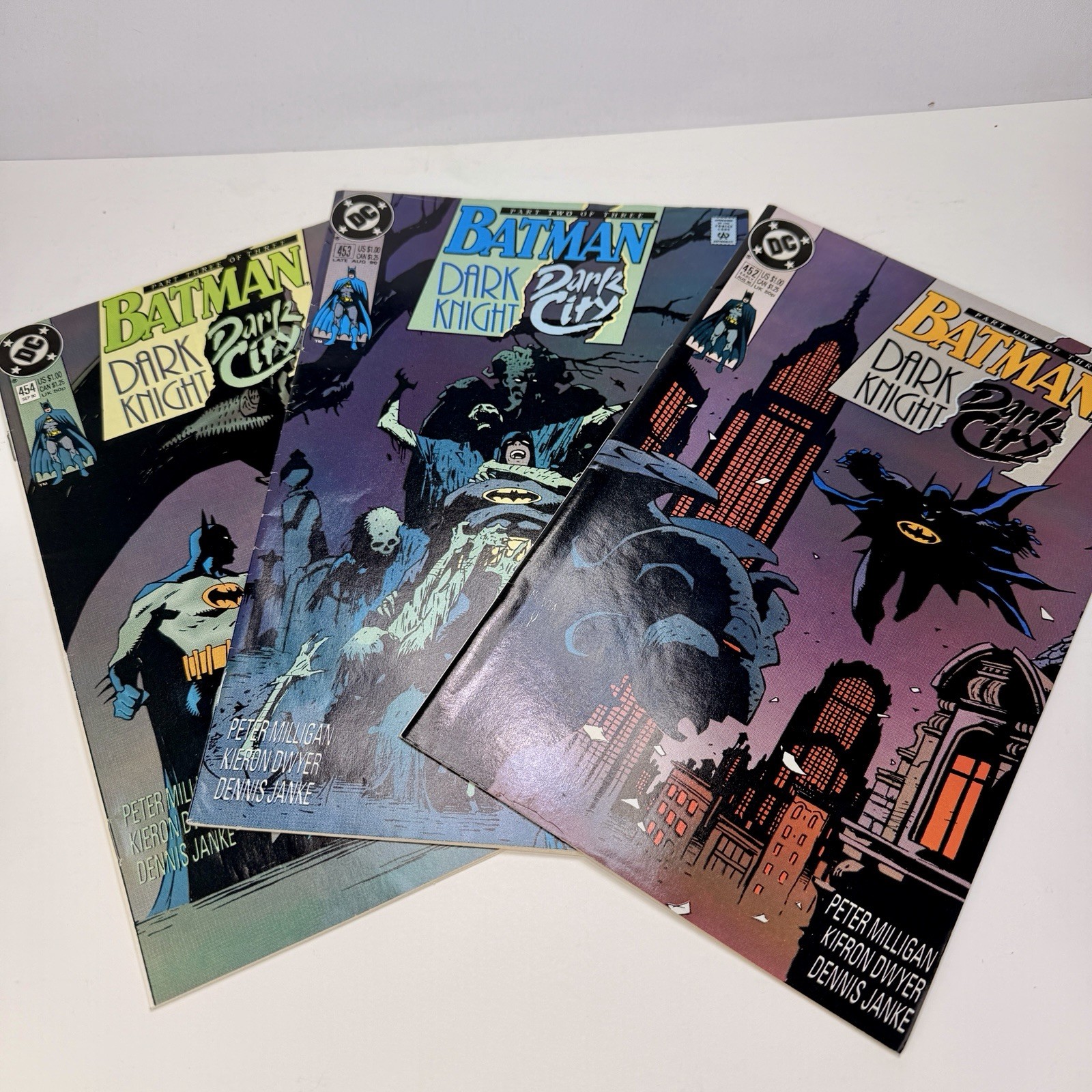 Batman #452 #453 #454 Complete Set (1990) Dark Knight Dark City DC Milligan