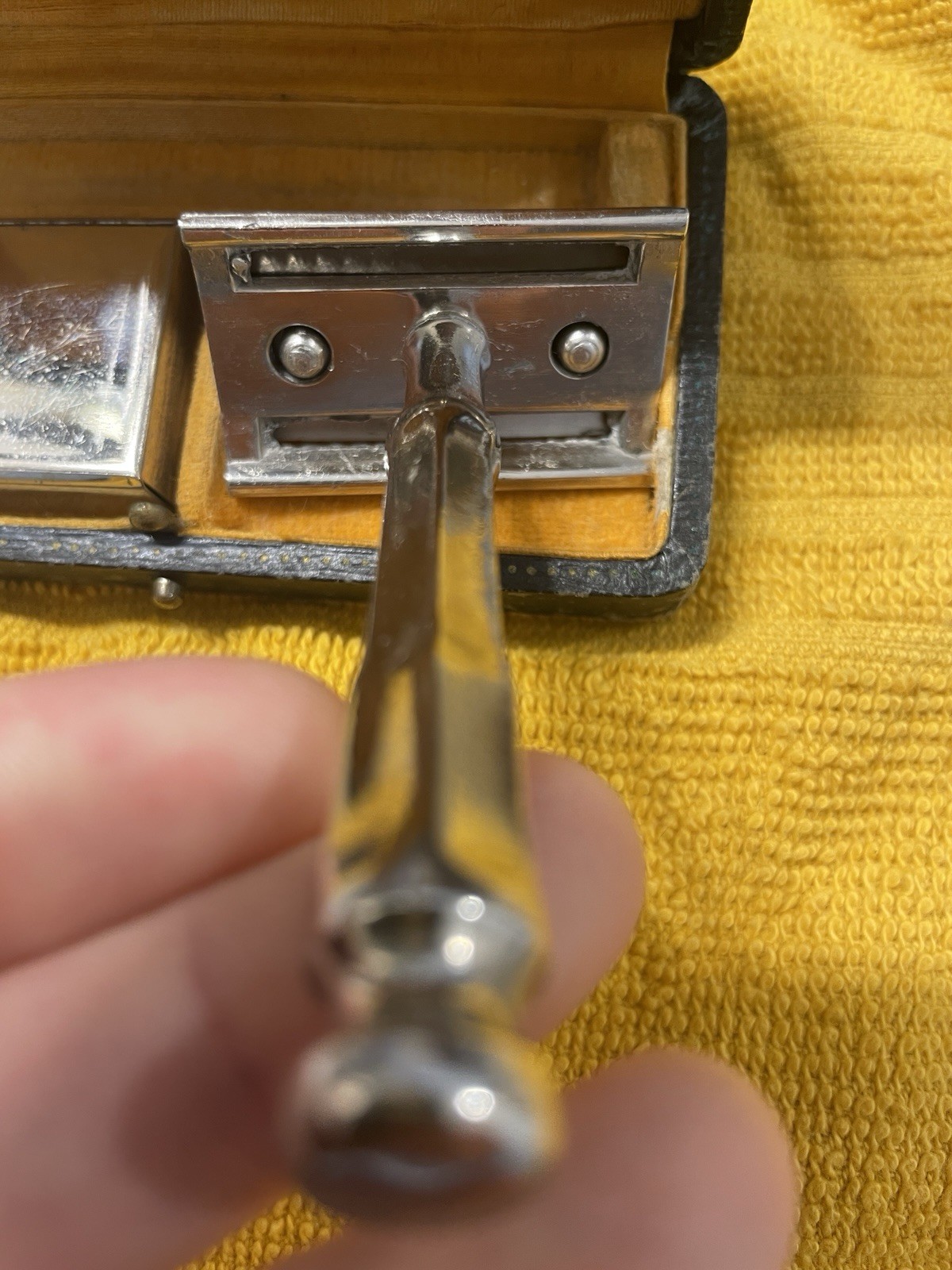 Rare Unbranded Cased Safety Razor Vintage Non Gillette France Italy Art Deco