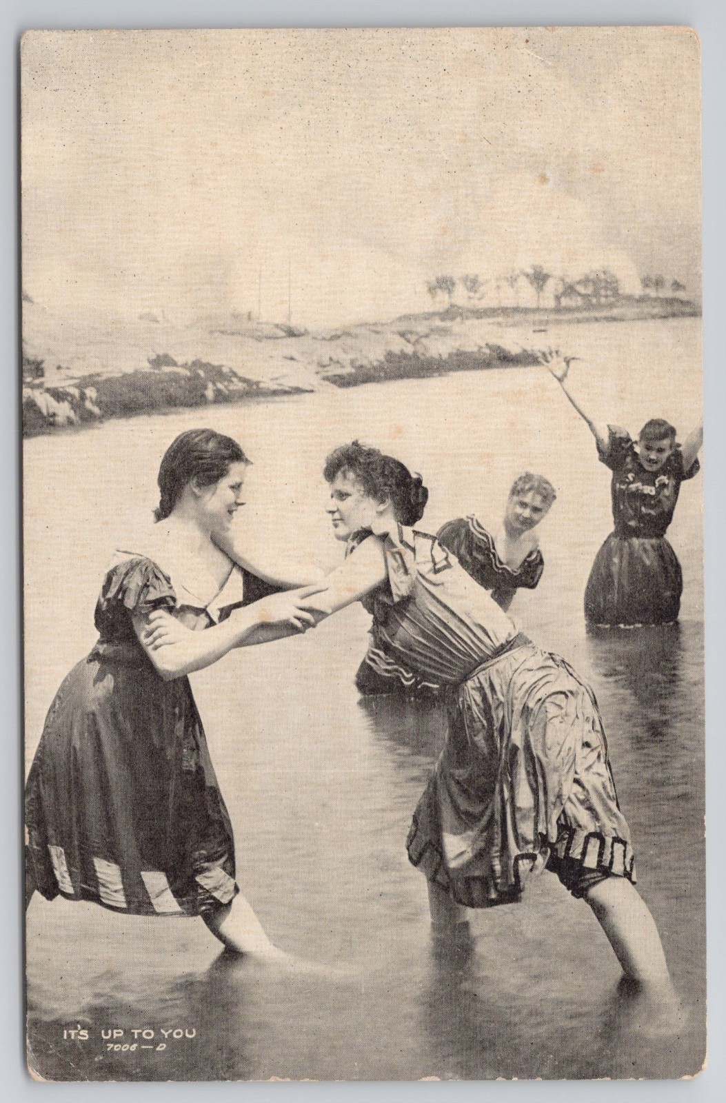 1910s Antique Bathing Beauties Postcard \