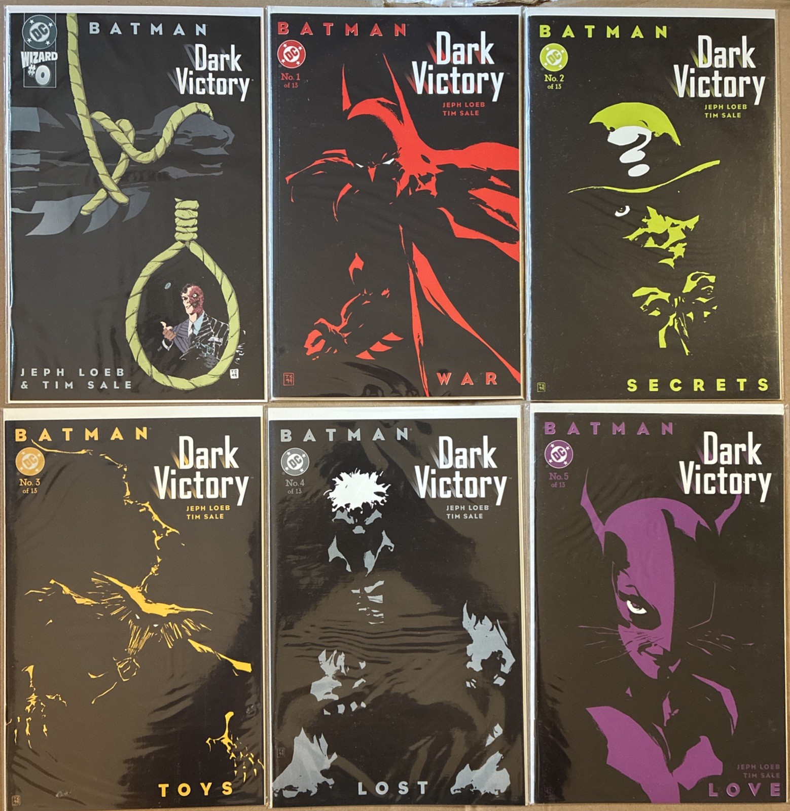 Batman Dark Victory #0-13 Complete Set Jeph Loeb Tim Sale DC Comics 1999