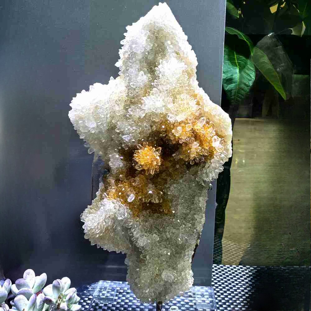 11.6LB Top Natural Clear Quartz Chrysanthemum Crystal Cluster Point Healing
