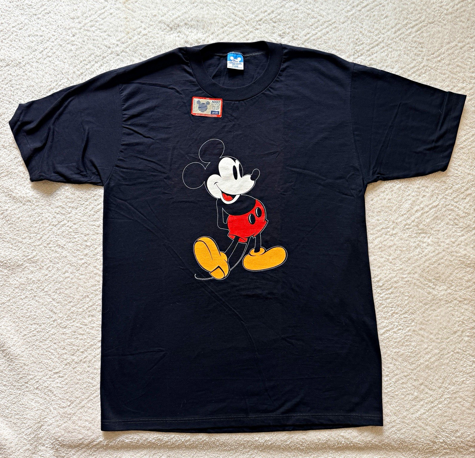 Vintage 1980s Disney Mickey Mouse T-Shirt XL Made in USA Original $9 Sticker