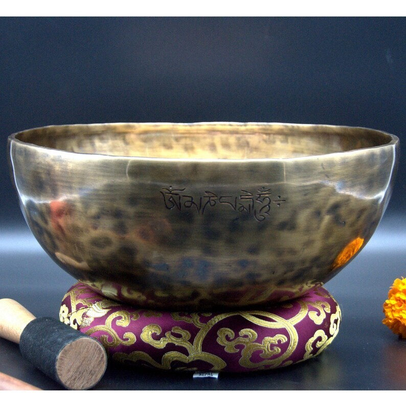 13 inches Diameter Handmade Full Moon Singing Bowl - Best for Healing-Yoga