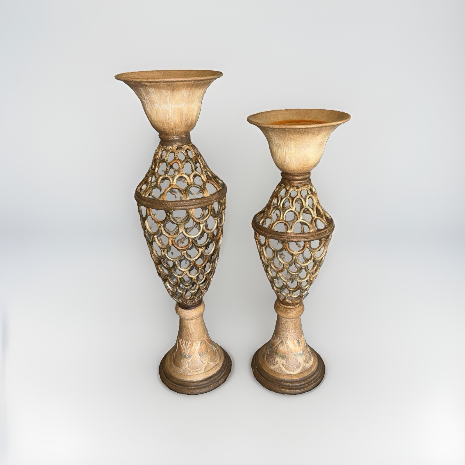 Artmax 4308-CSH Lotus Candle Holders Pair 19