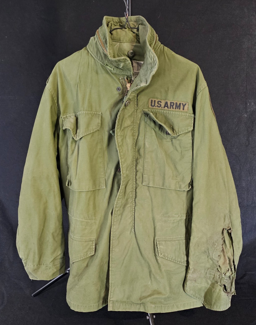 Vintage 1972 US Army M65 Field Jacket Small Regular Big Red One Patch