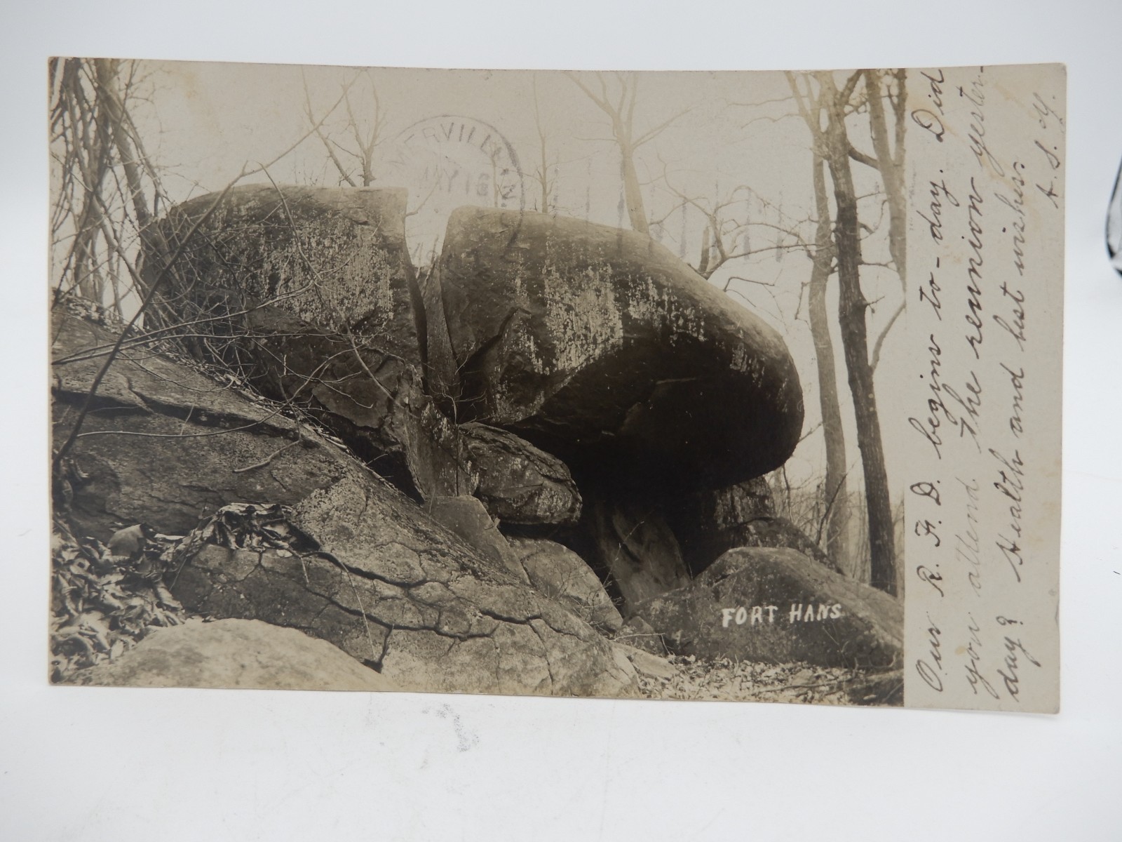 Neshanic Sourland Mountain Somerset Cty NJ RPPC Real Photo Postcard Fort Hans