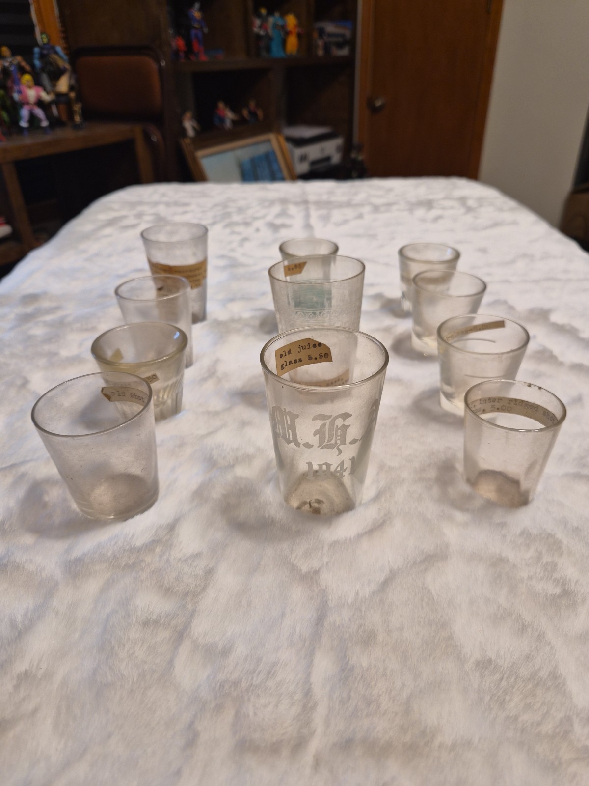 Lot 11 Antique Vintage Shot & Juice Glasses Pre Prohibition Advertising Pig 