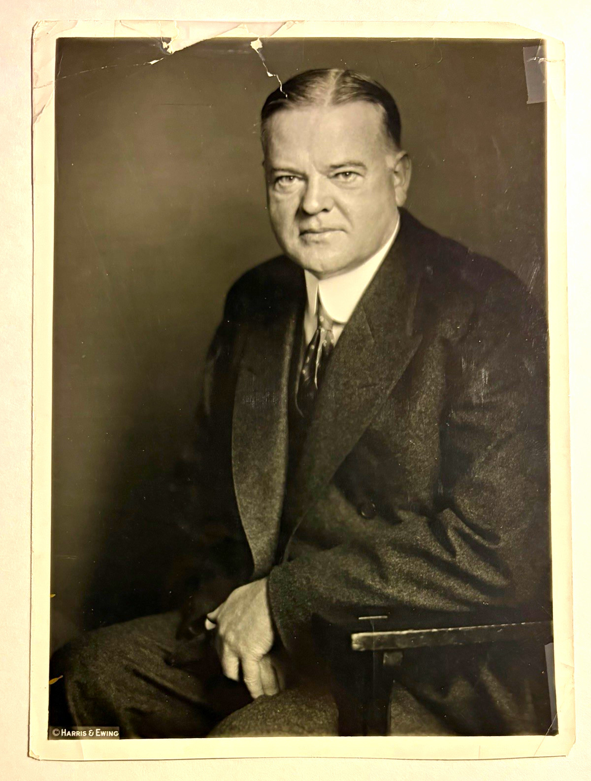 C. 1928 Type 1 Photo President Herbert Hoover Original Harris & Ewing Portrait